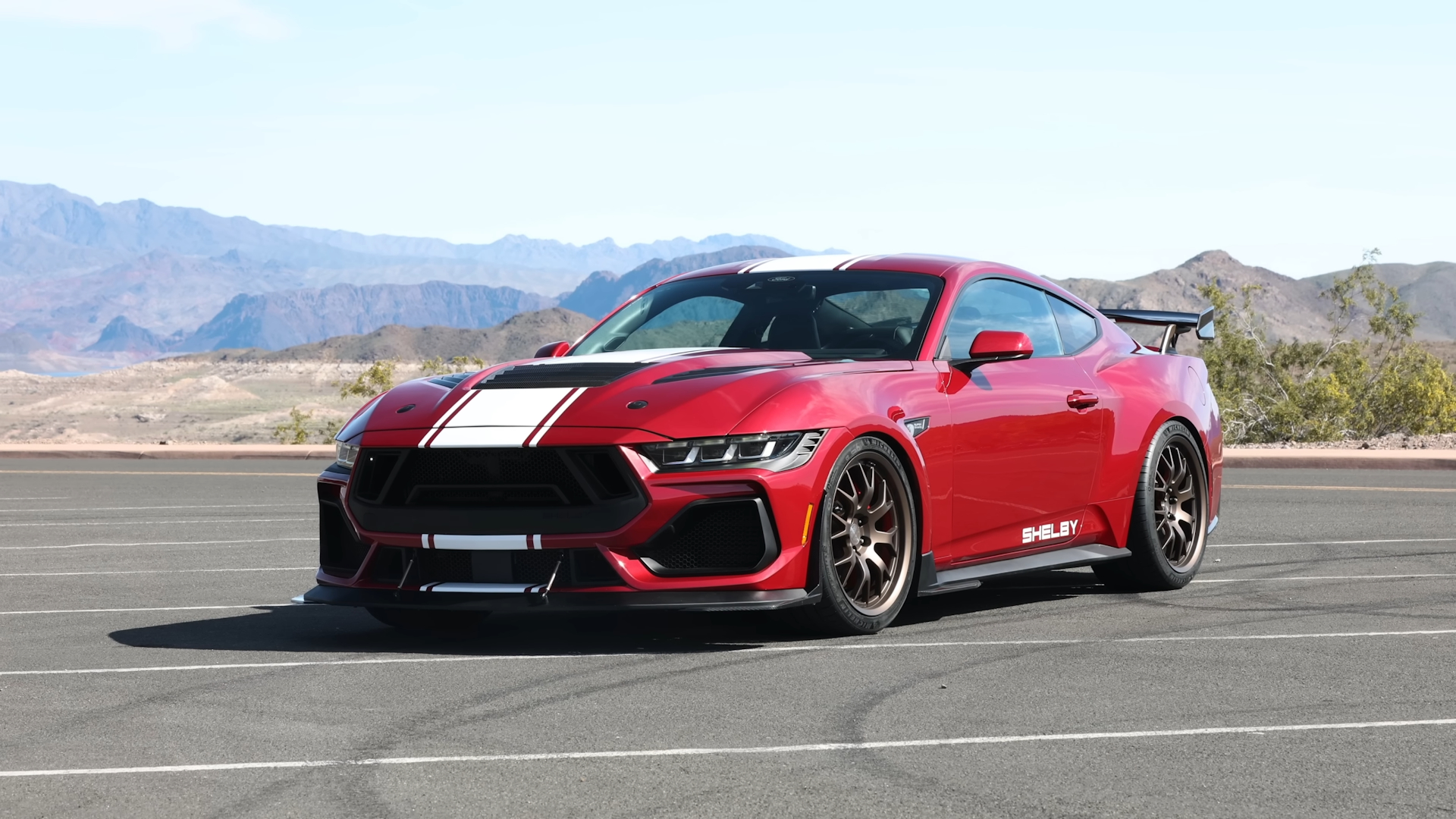 Shelby Car Muscle Cars Red Striped Ford Mustang 1920x1080