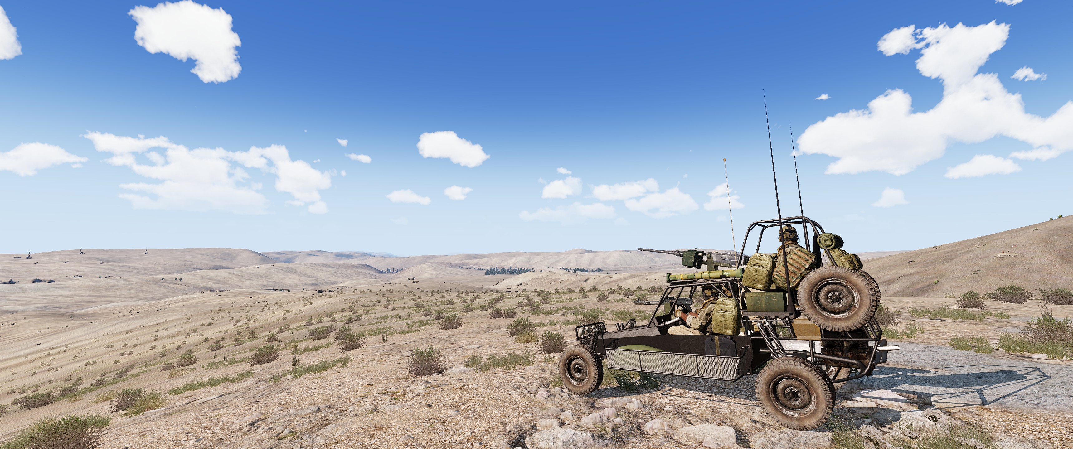 Arma 3 Military Desert Patrol Vehicle Desert Vehicle Screen Shot Modding 3440x1440