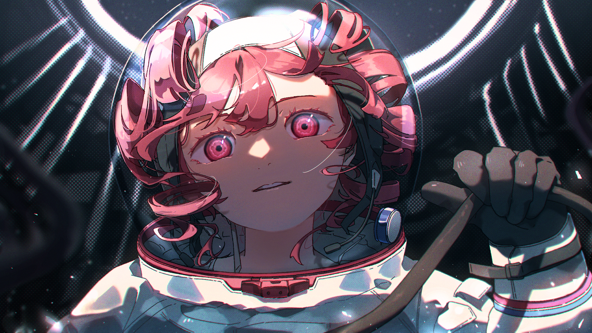 Anime Anime Girls Spacesuit Redhead Red Eyes Looking At Viewer Short Hair Kasane Teto 1920x1080