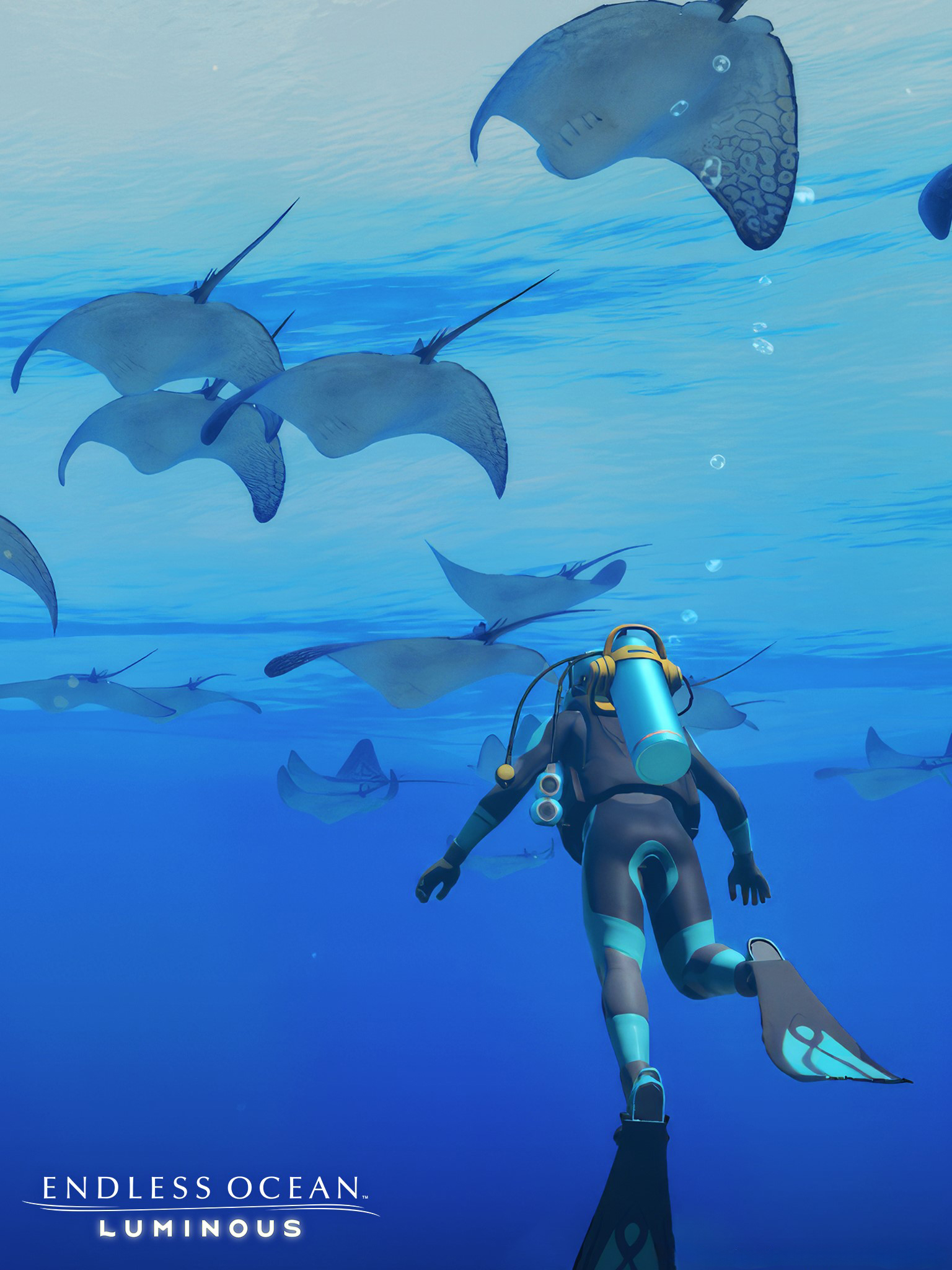 Endless Ocean Endless Ocean Luminous Video Game Art Scuba Scuba Diving Manta Rays Fish Coral 1536x2048