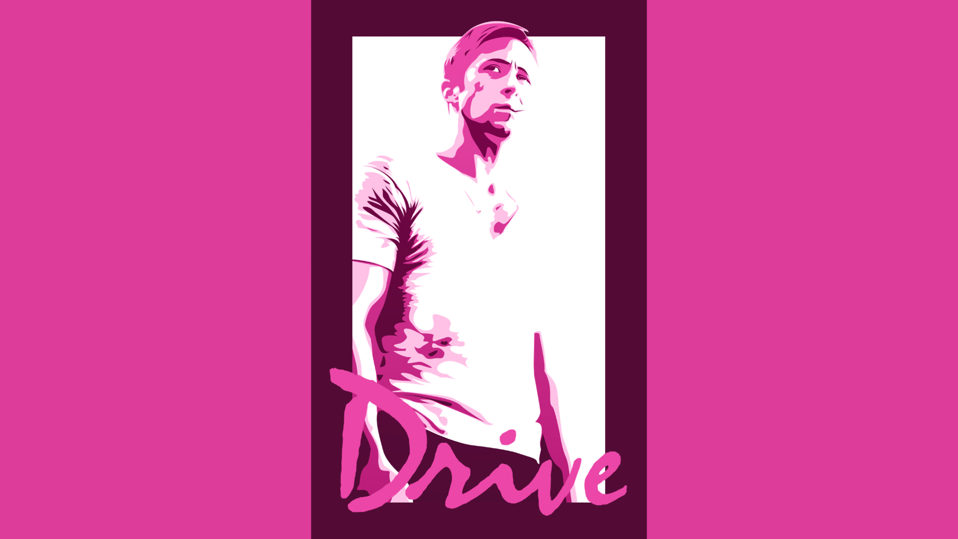 Drive Movie Ryan Gosling Movie Poster Simple Background 1920x1080