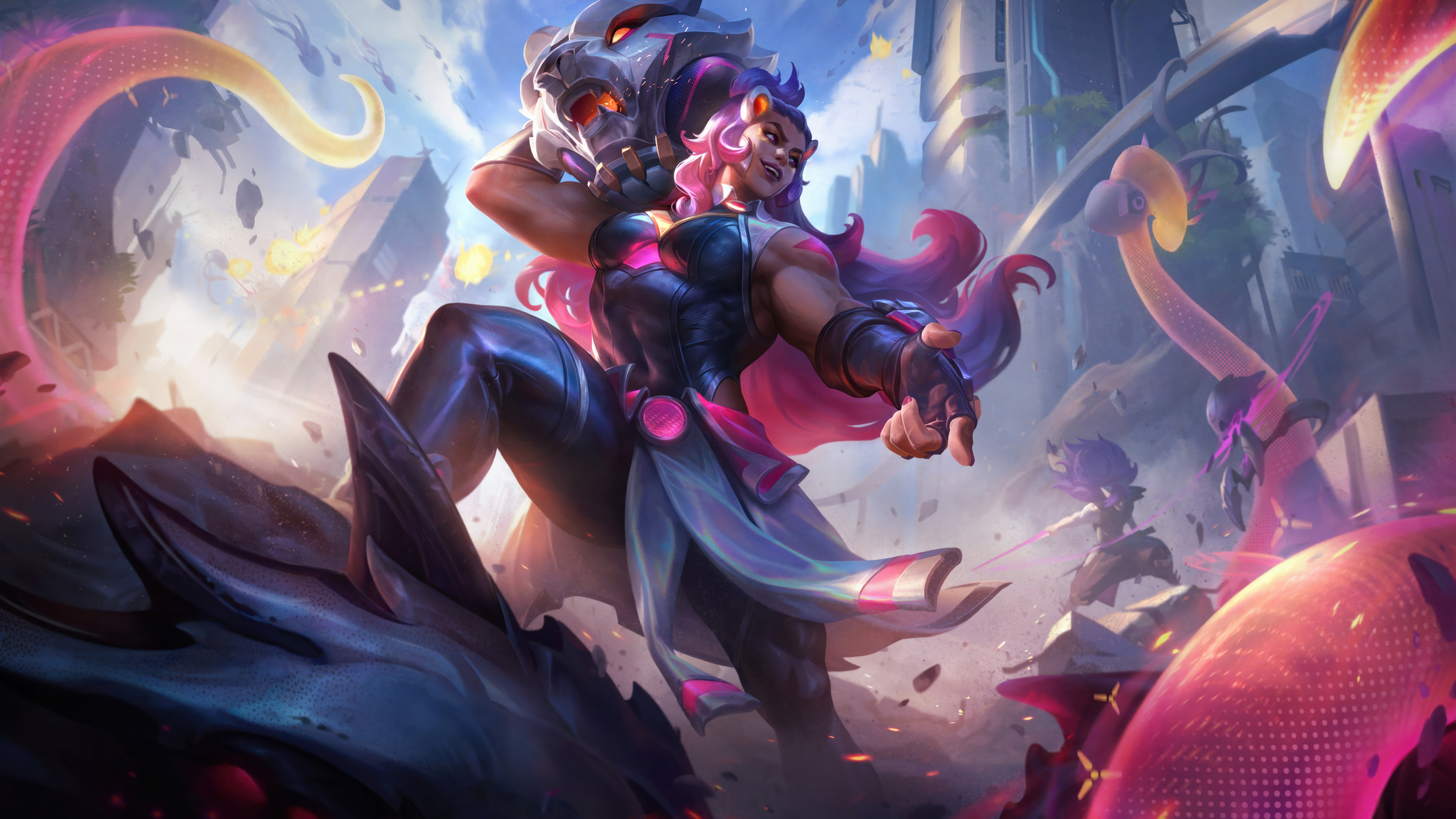 Video Games GZG 4K Riot Games Digital Art League Of Legends Battle Cat League Of Legends Illaoi Leag 7680x4320