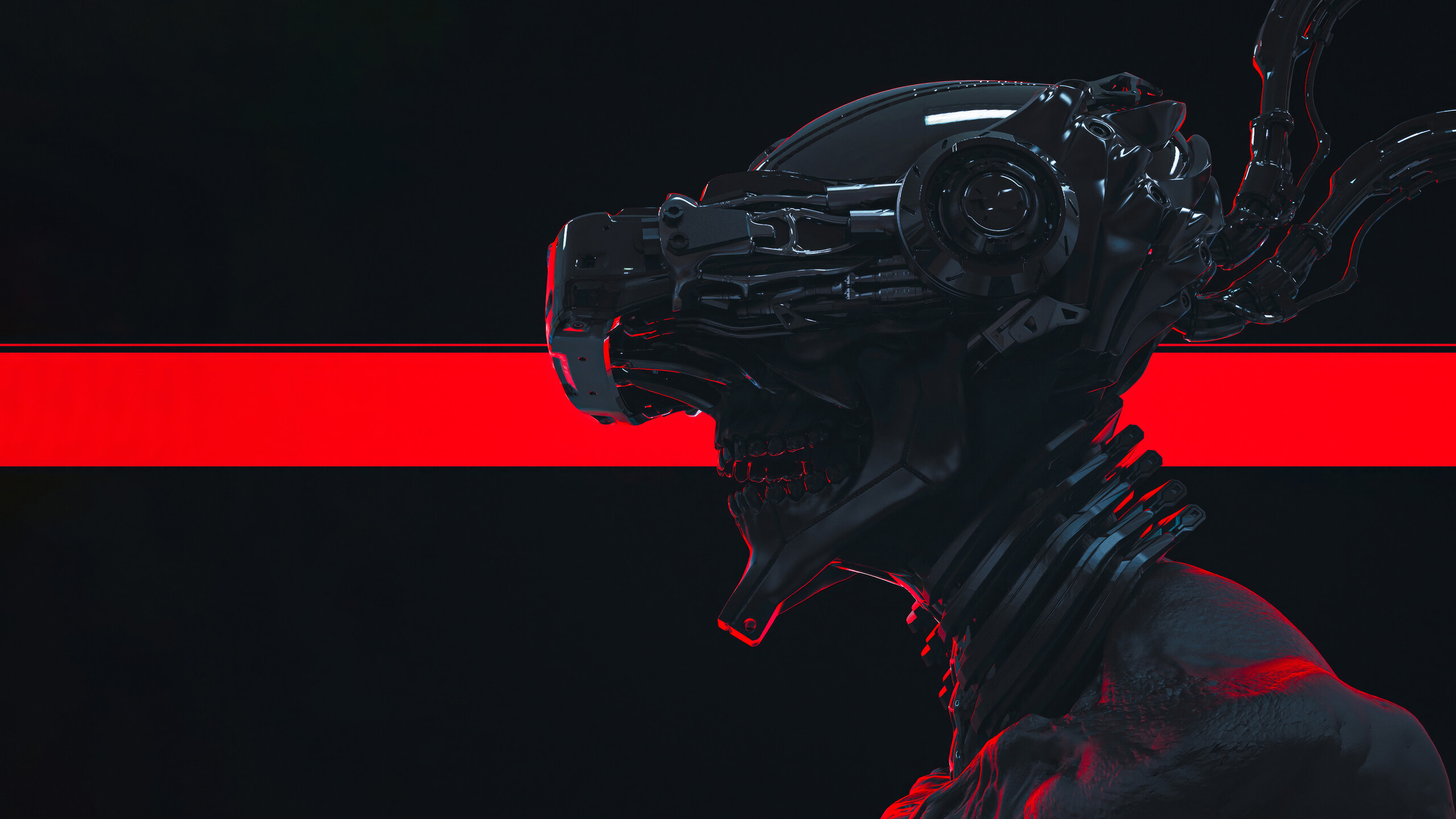 Cyberpunk Skull Soldier Science Fiction 2560x1440