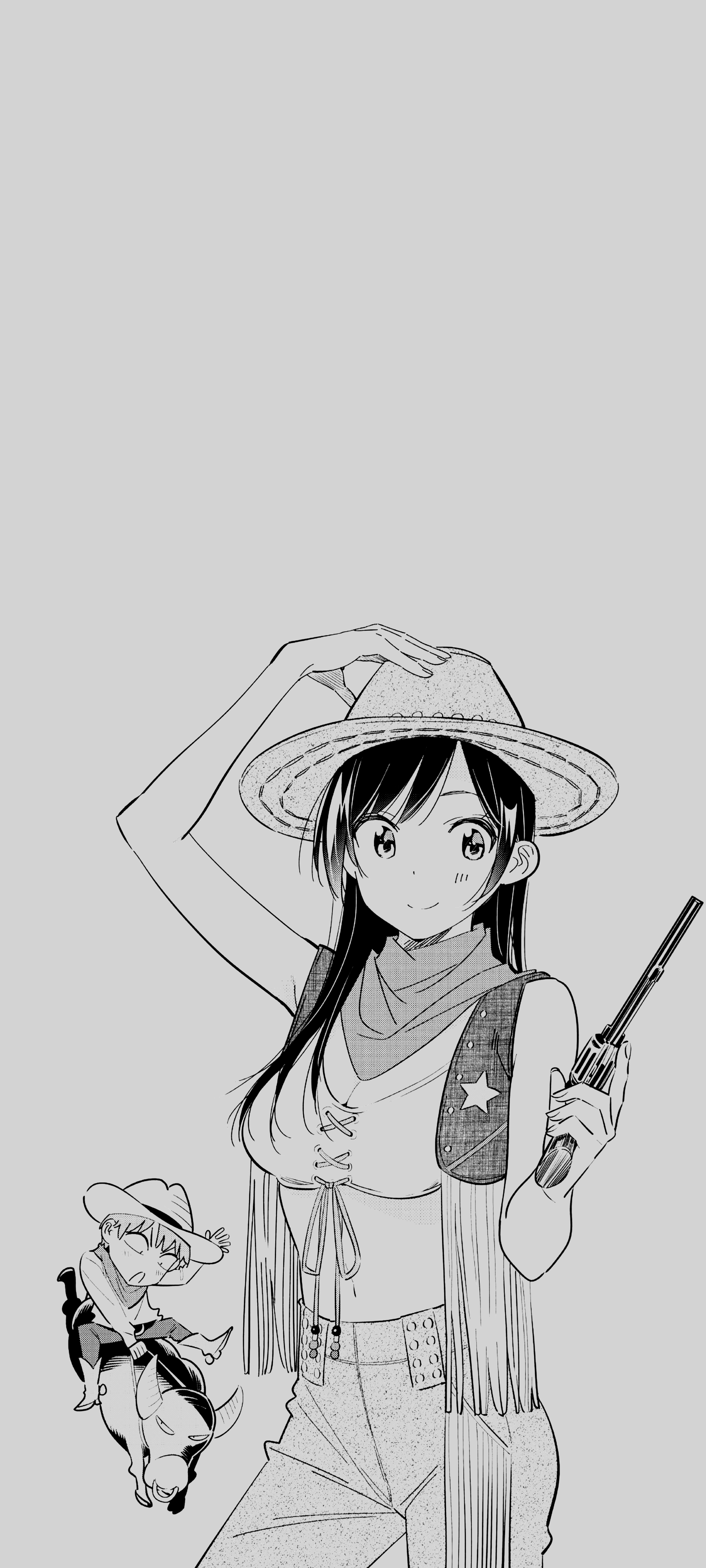 Manga Anime Girls Kanojo Okarishimasu Rent A Girlfriend Chizuru Mizuhara Cowboy Hats Minimalism Simp 3150x7000