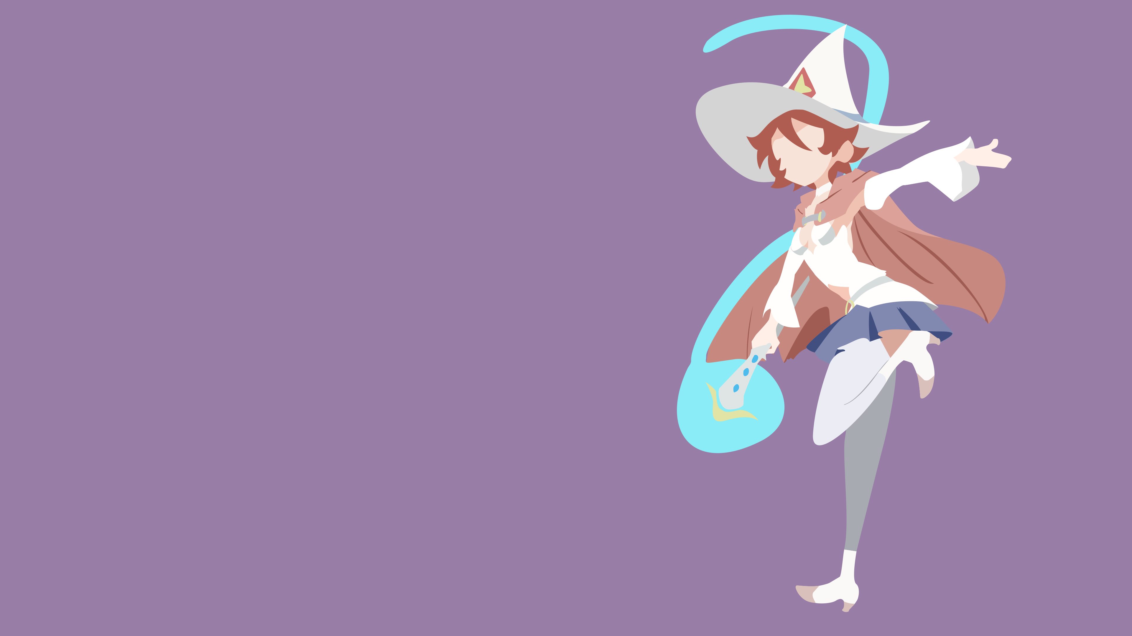 Little Witch Academia Chariot Du Nord Ursula Callistis Witch Magic Witch Hat Minimalism Simple Backg 3840x2160