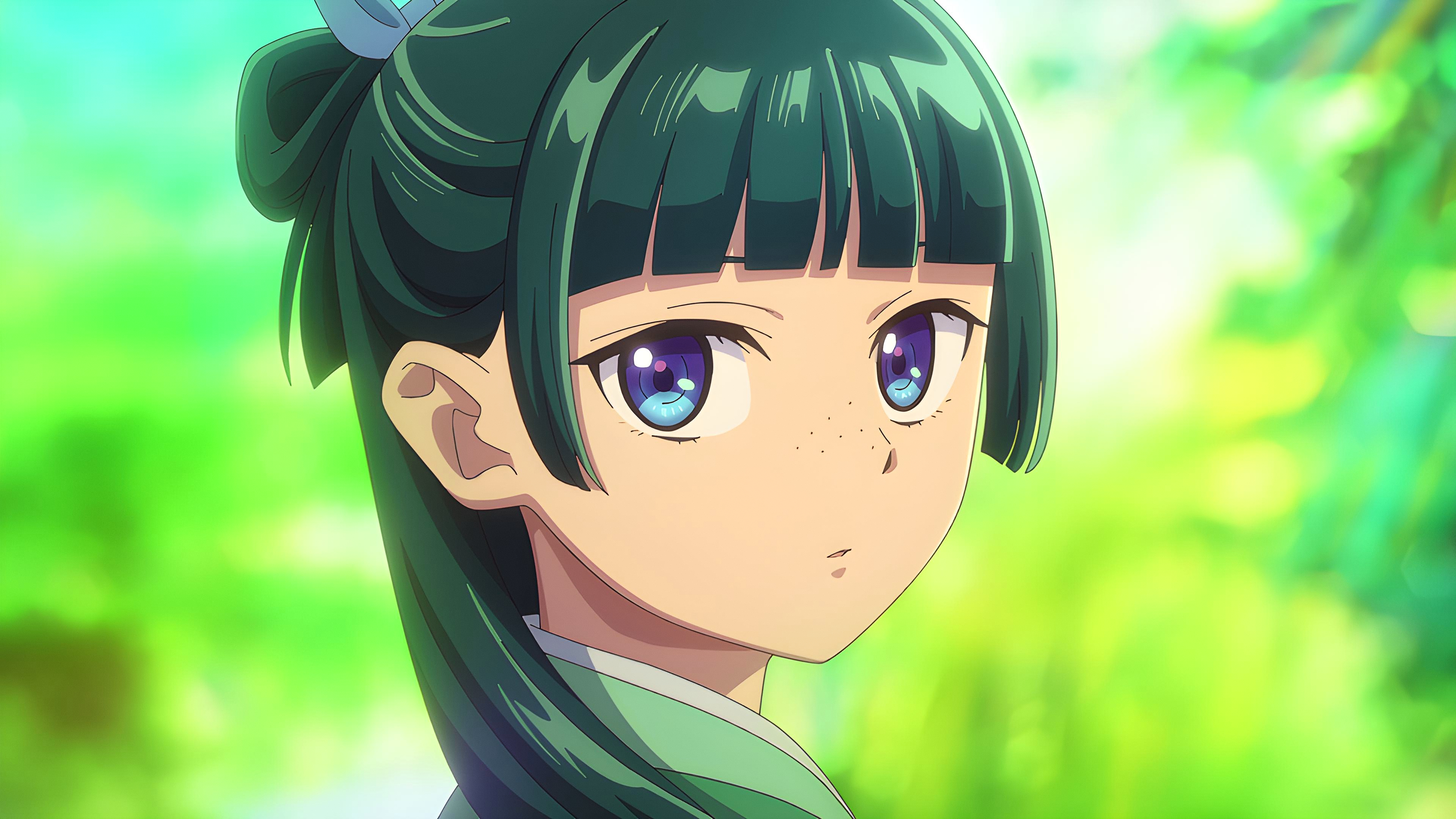 The Apothecary Diaries Maomao Anime Green Hair Looking Back Anime Screenshot Blue Eyes 3840x2160