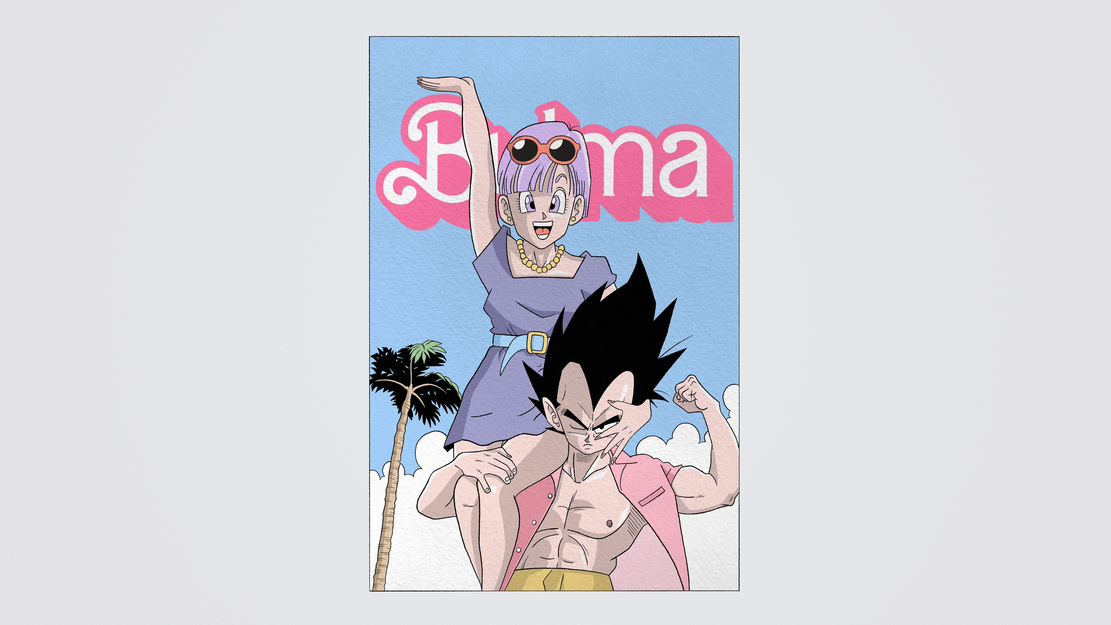 Dragon Ball Dragon Ball Z Vegeta Bulma Anime Girls Anime Boys Anime Couple Black Hair Purple Hair Ba 3840x2160