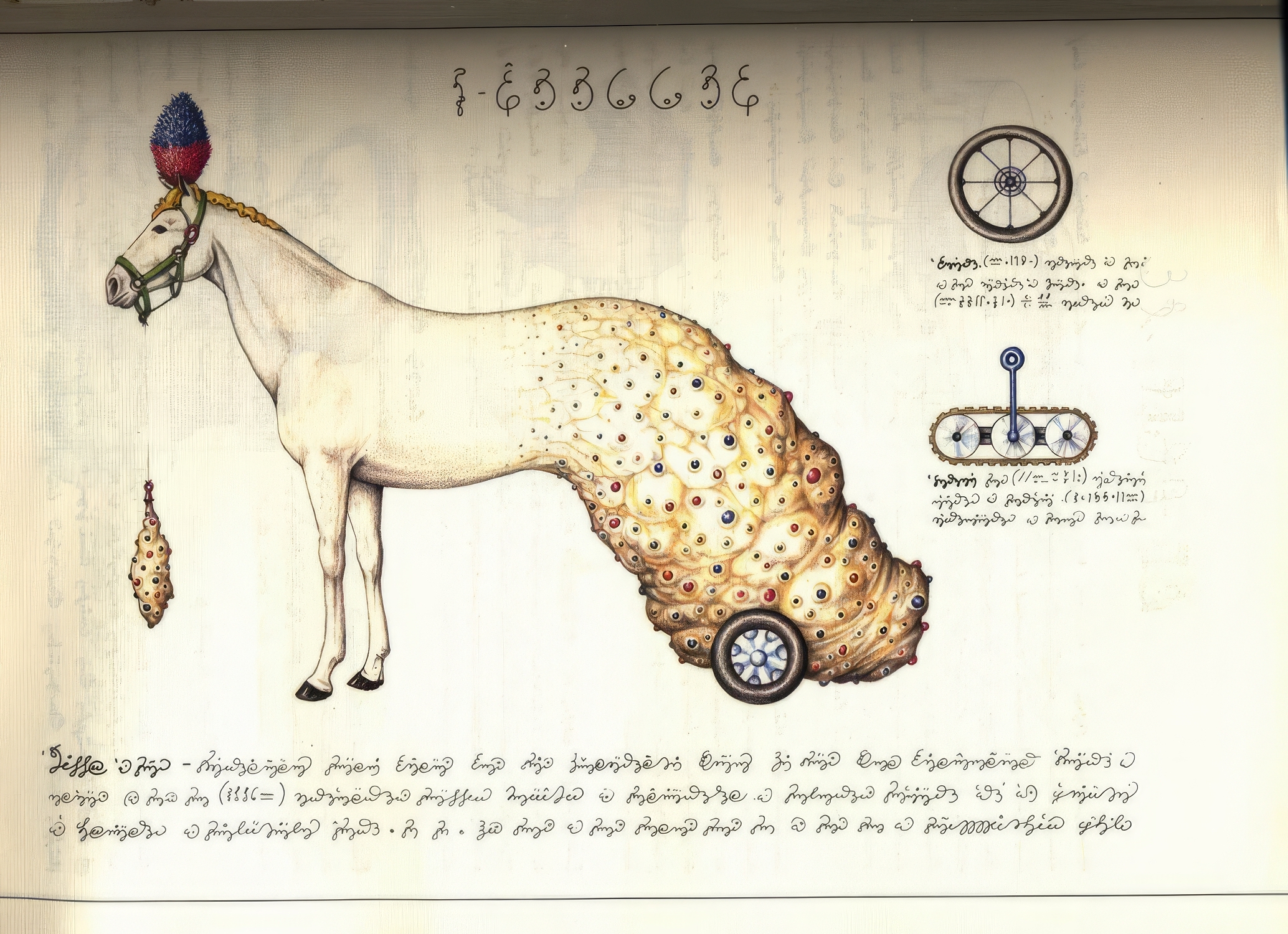 Codex Seraphinianus Horse Surreal 2068x1500