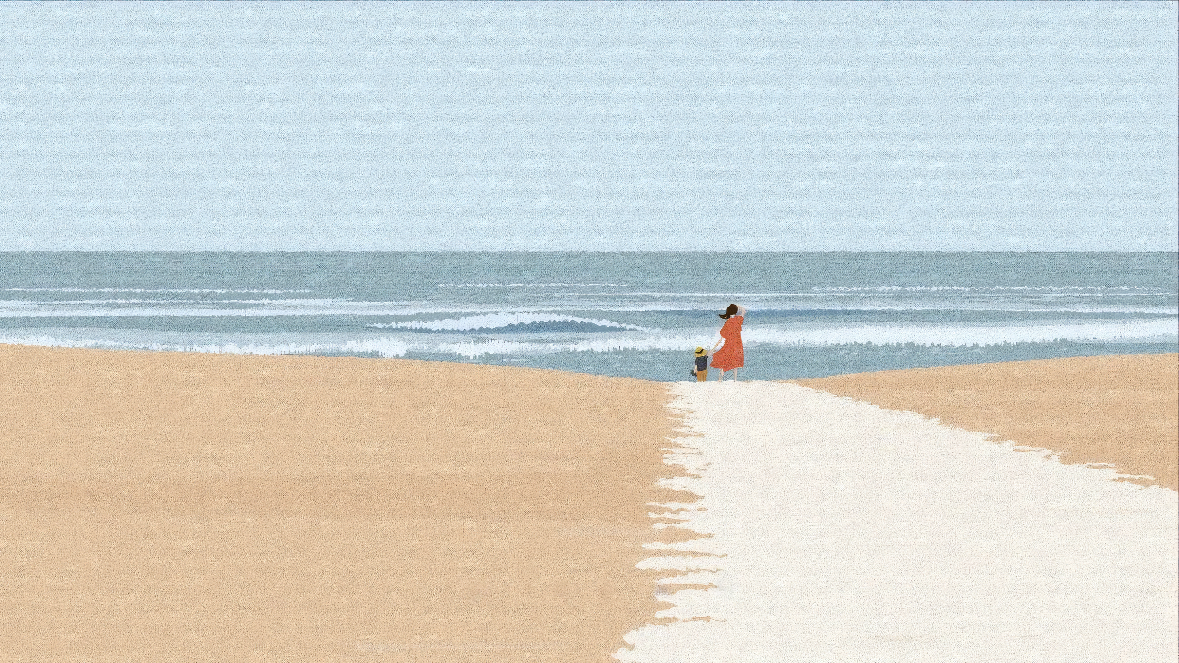 Httr Coast Beach Sea Digital Art Artwork 3840x2160