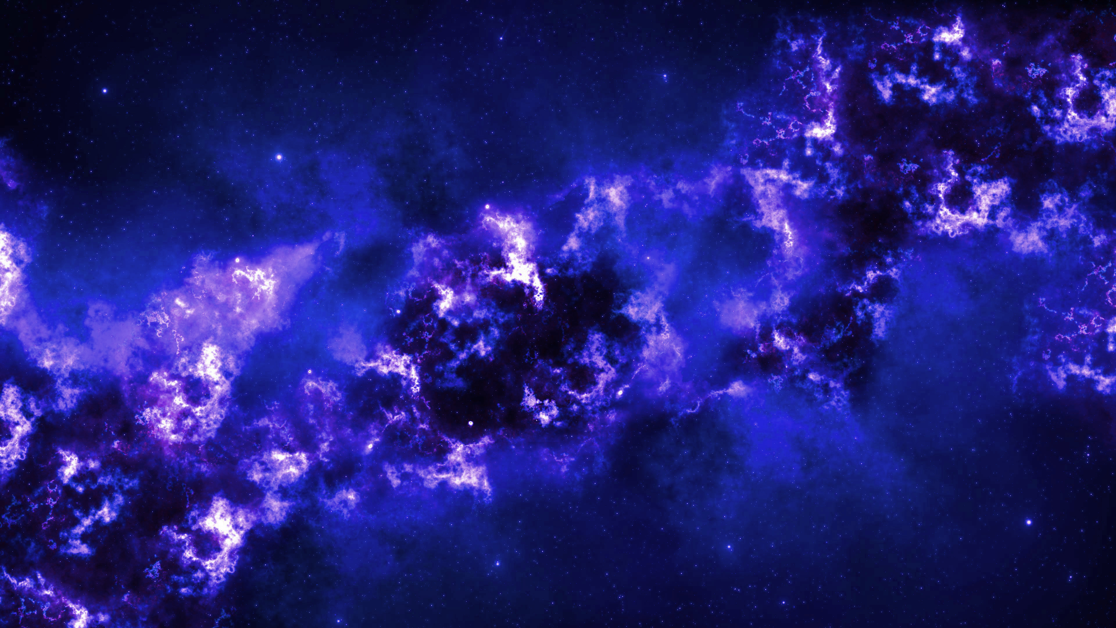 Galaxy Blue Neon Purple Nebula Space Dark Blue Neon Blue 3840x2160