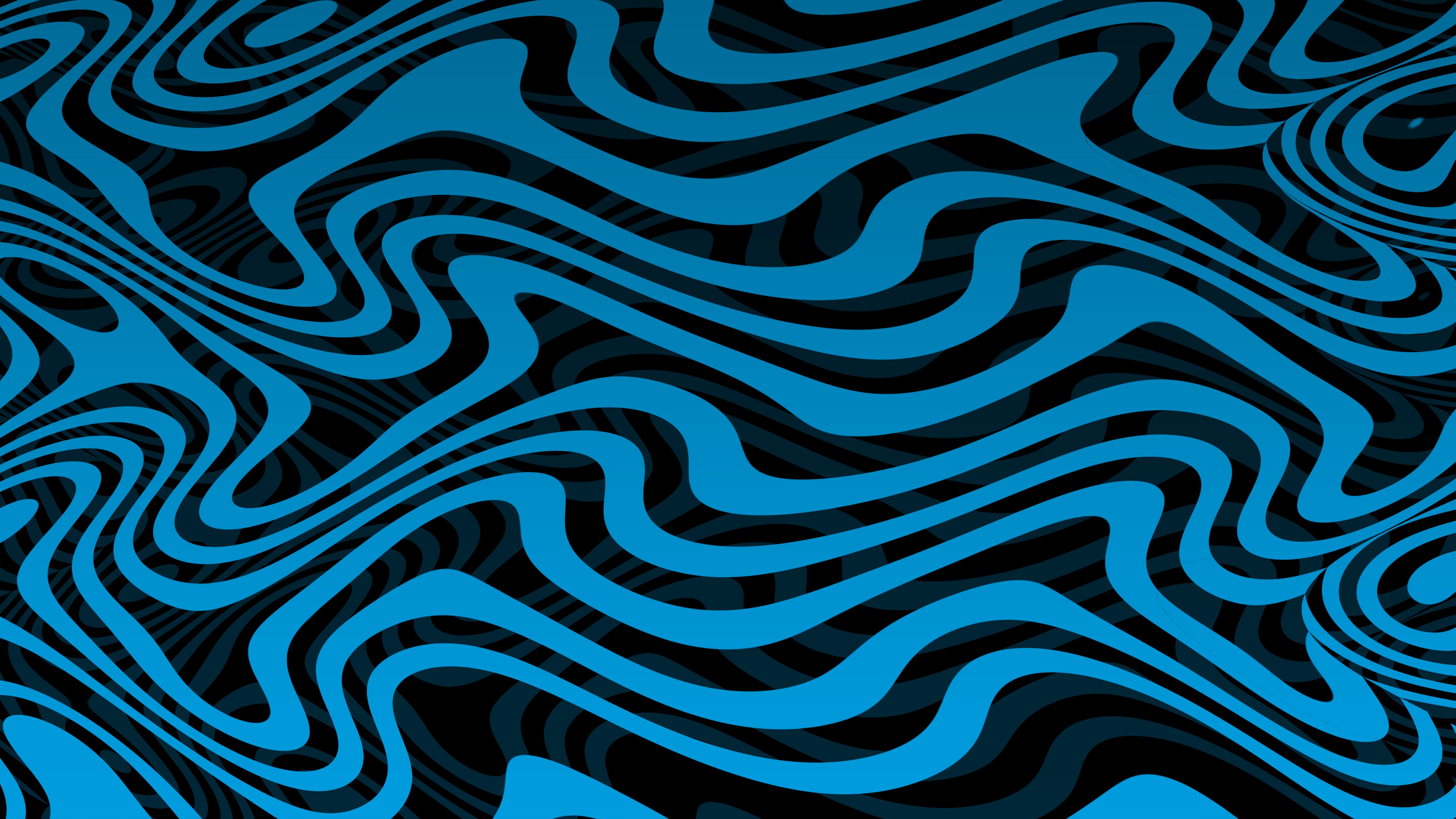 Waves Blue Digital Art 5120x2880