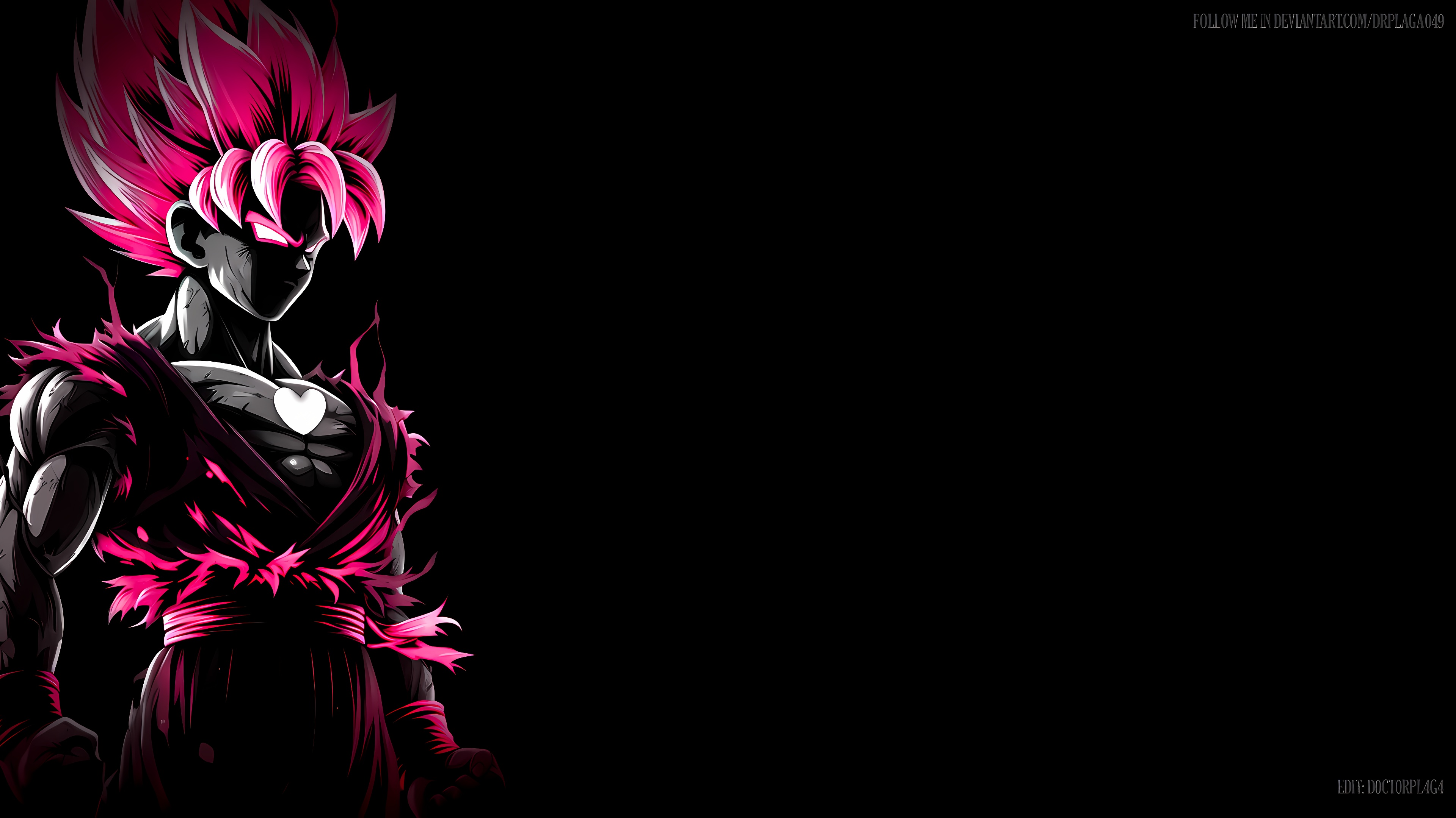 Goku Black Goku Rose Dragon Ball Super Simple Background Dark Background 3840x2160