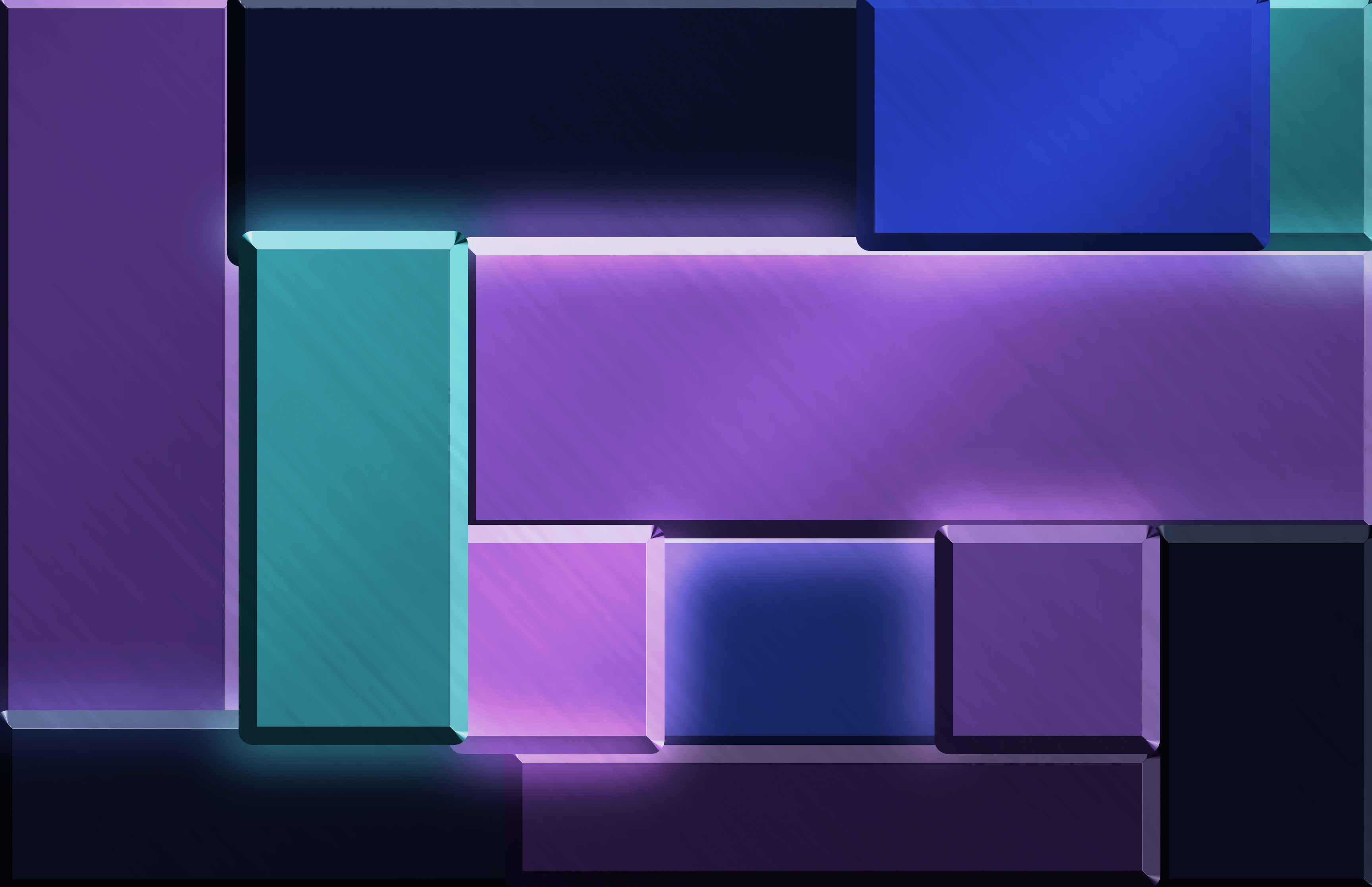 Digital Art Blue Purple Background Teal Shapes Abstract 3456x2234