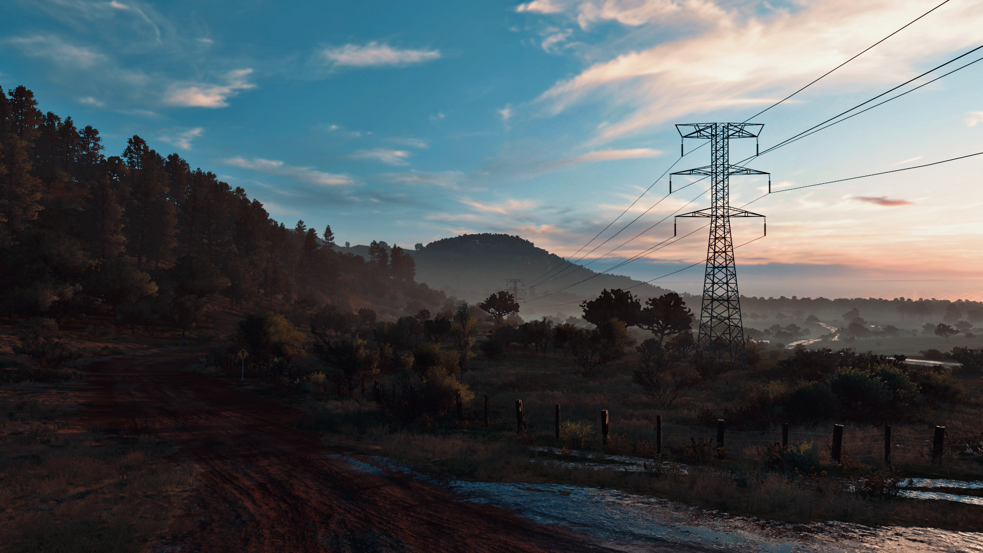 Video Games Forza Forza Horizon 5 Landscape Sky Clouds Utility Pole Trees Road 1920x1080