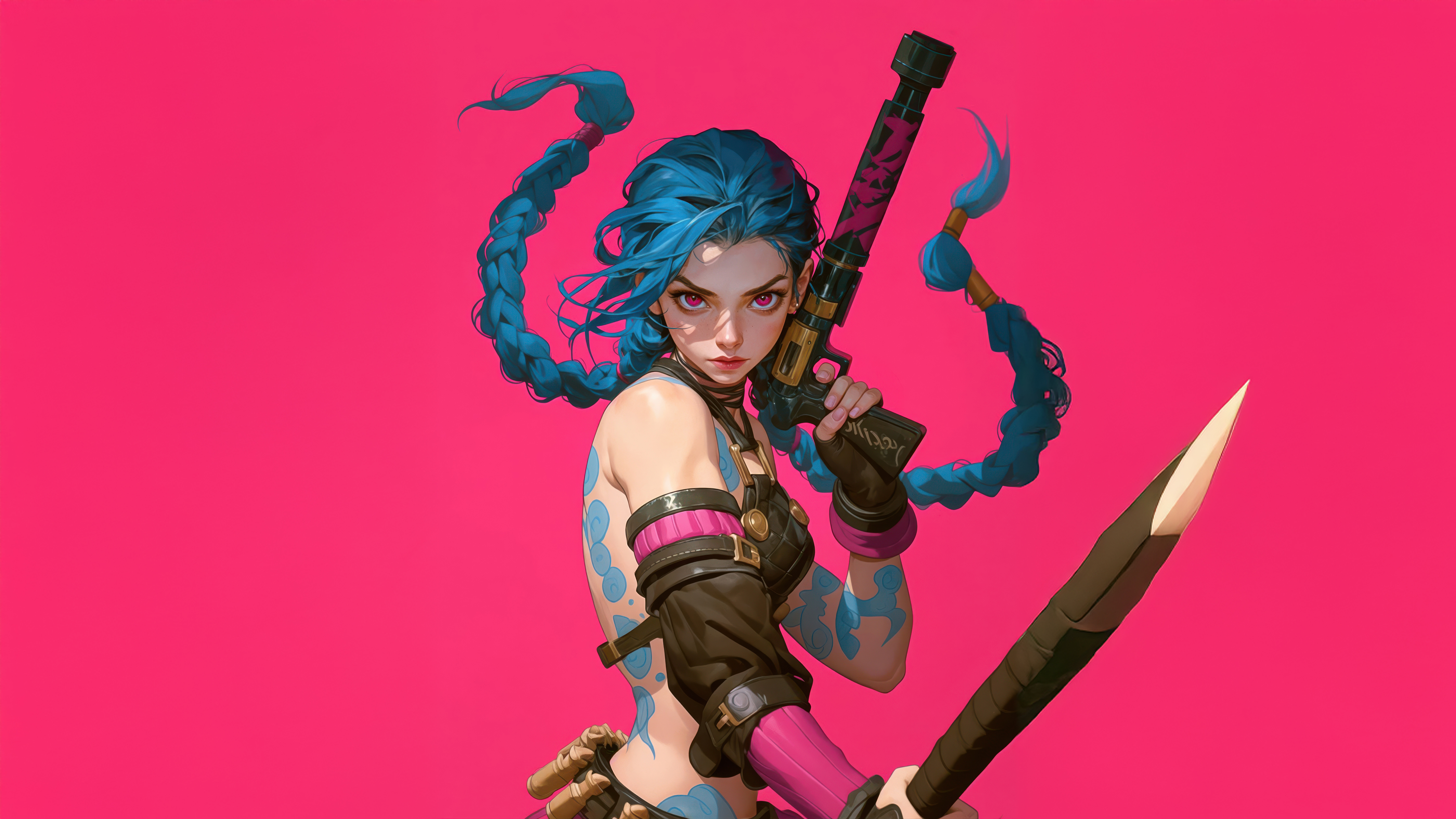 Digital Art Jinx League Of Legends League Of Legends Video Game Characters 5120x2880