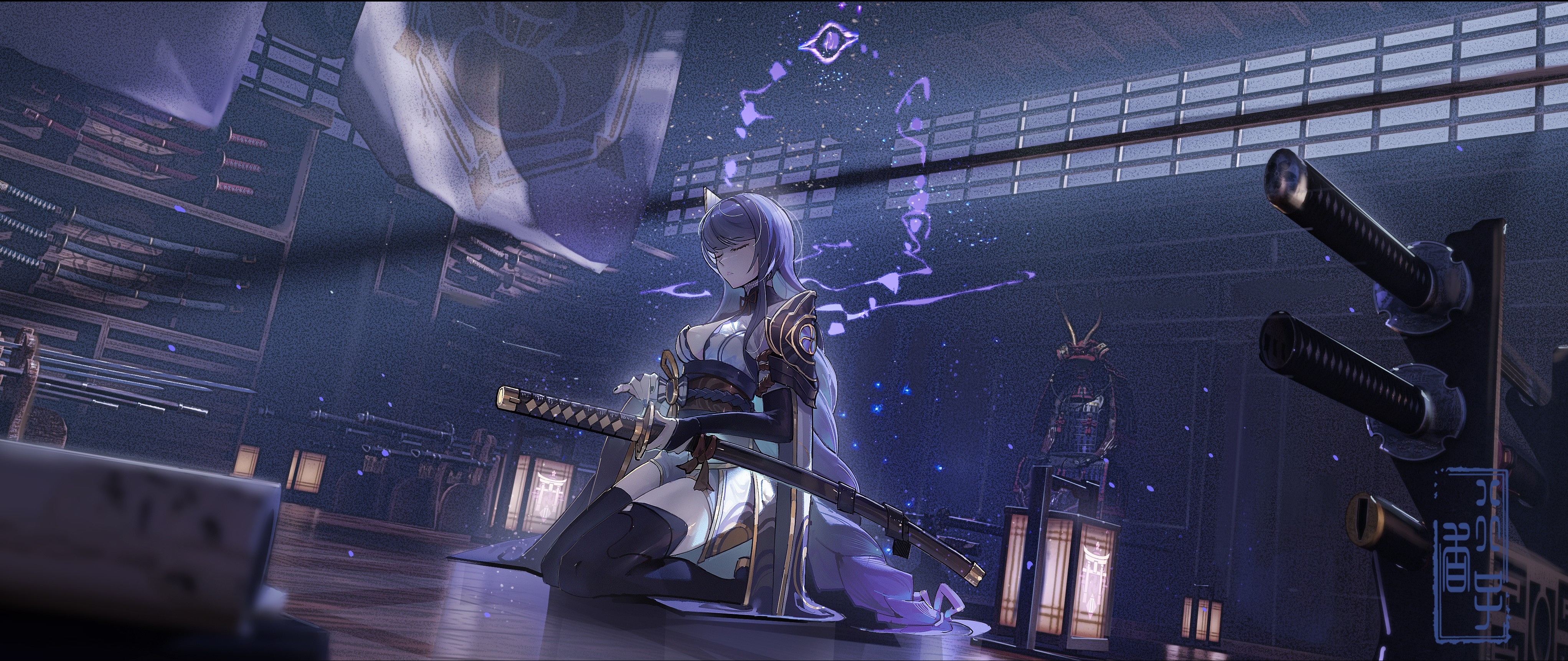 Genshin Impact Raiden Shogun Genshin Impact Anime Girls 4086x1722