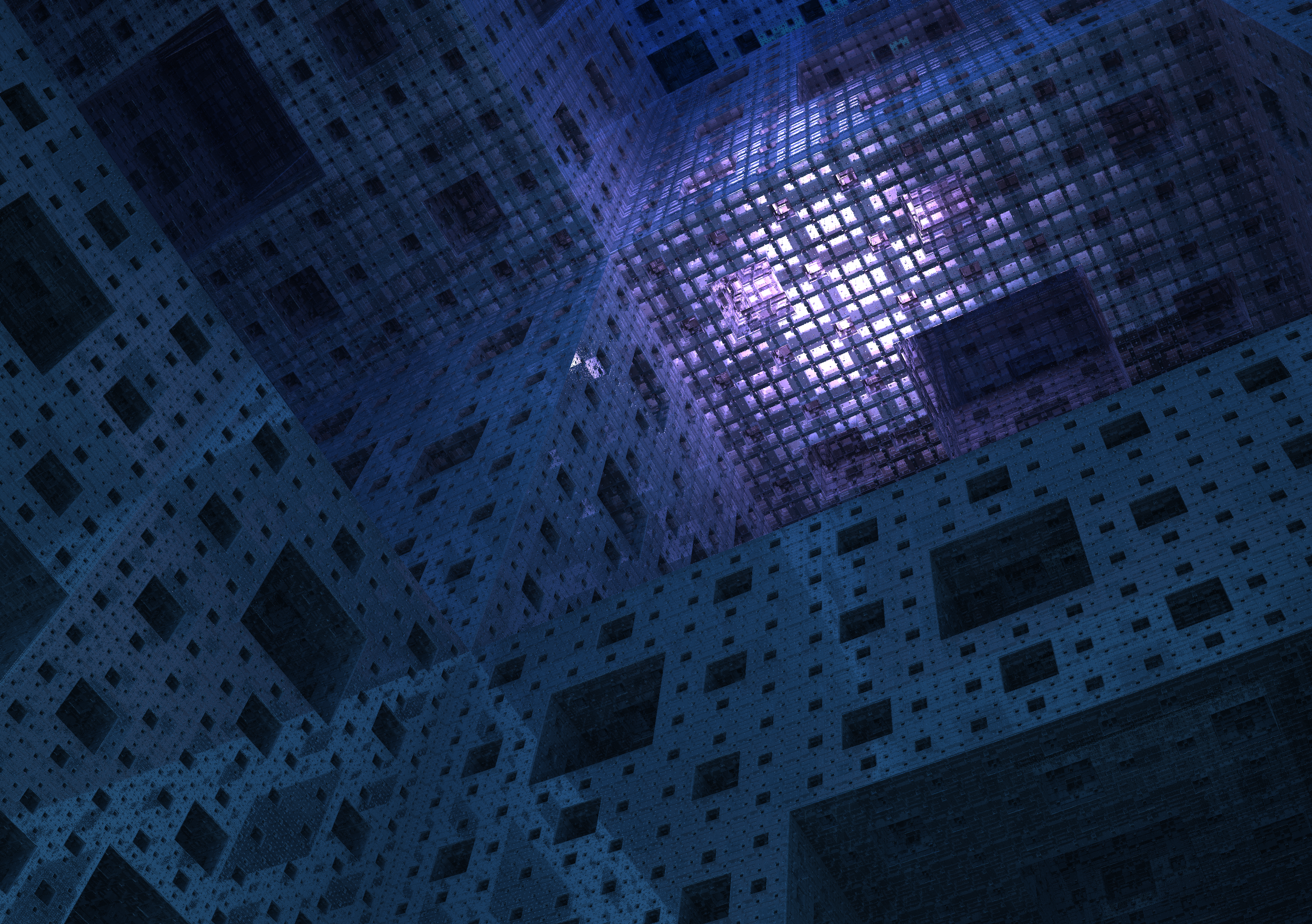 Mandelbulb 3D Fractal Glass Grid CGi Transparency Menger Sponge 3124x2200