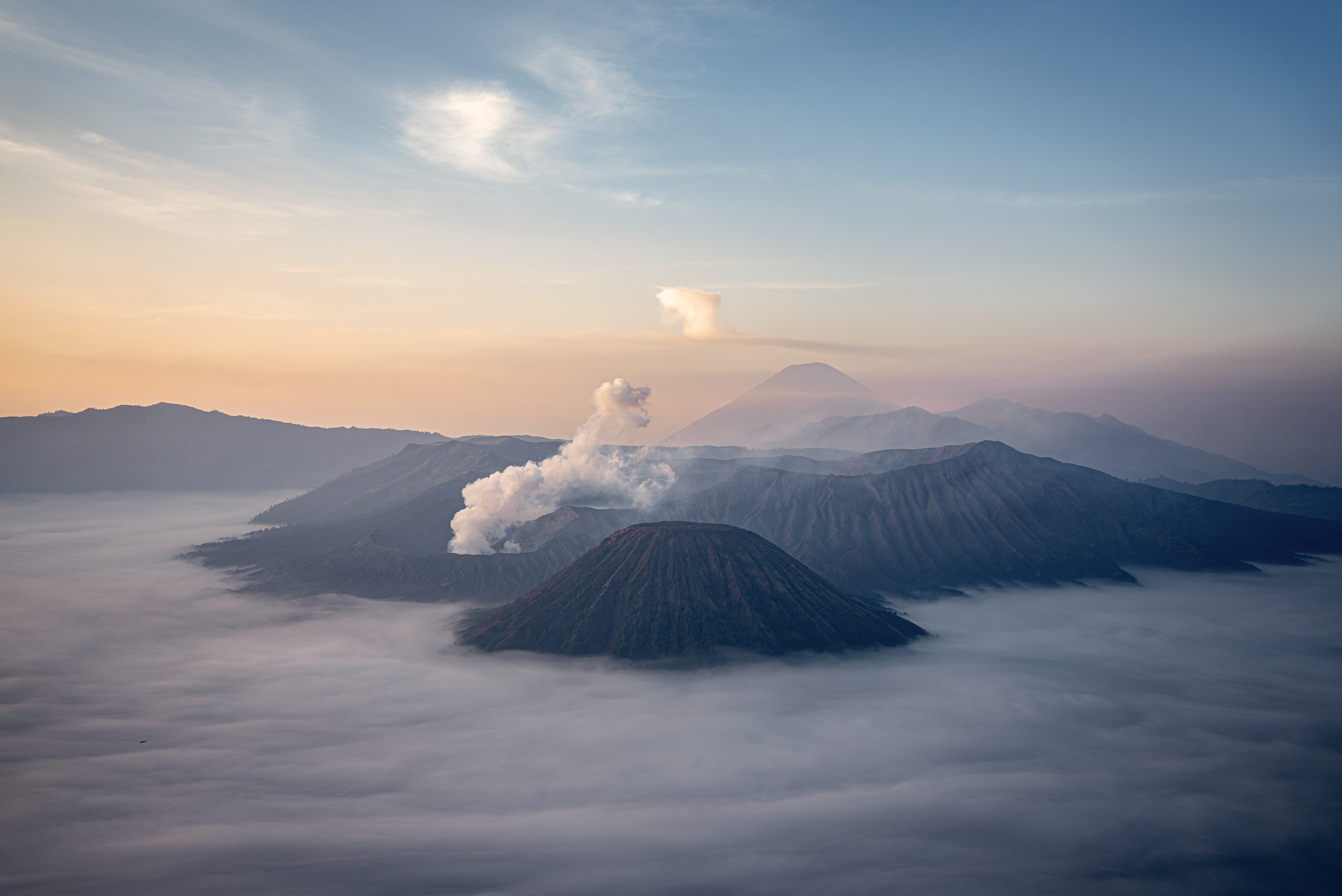 Indonesia Volcano Clouds Nature 4133x2760