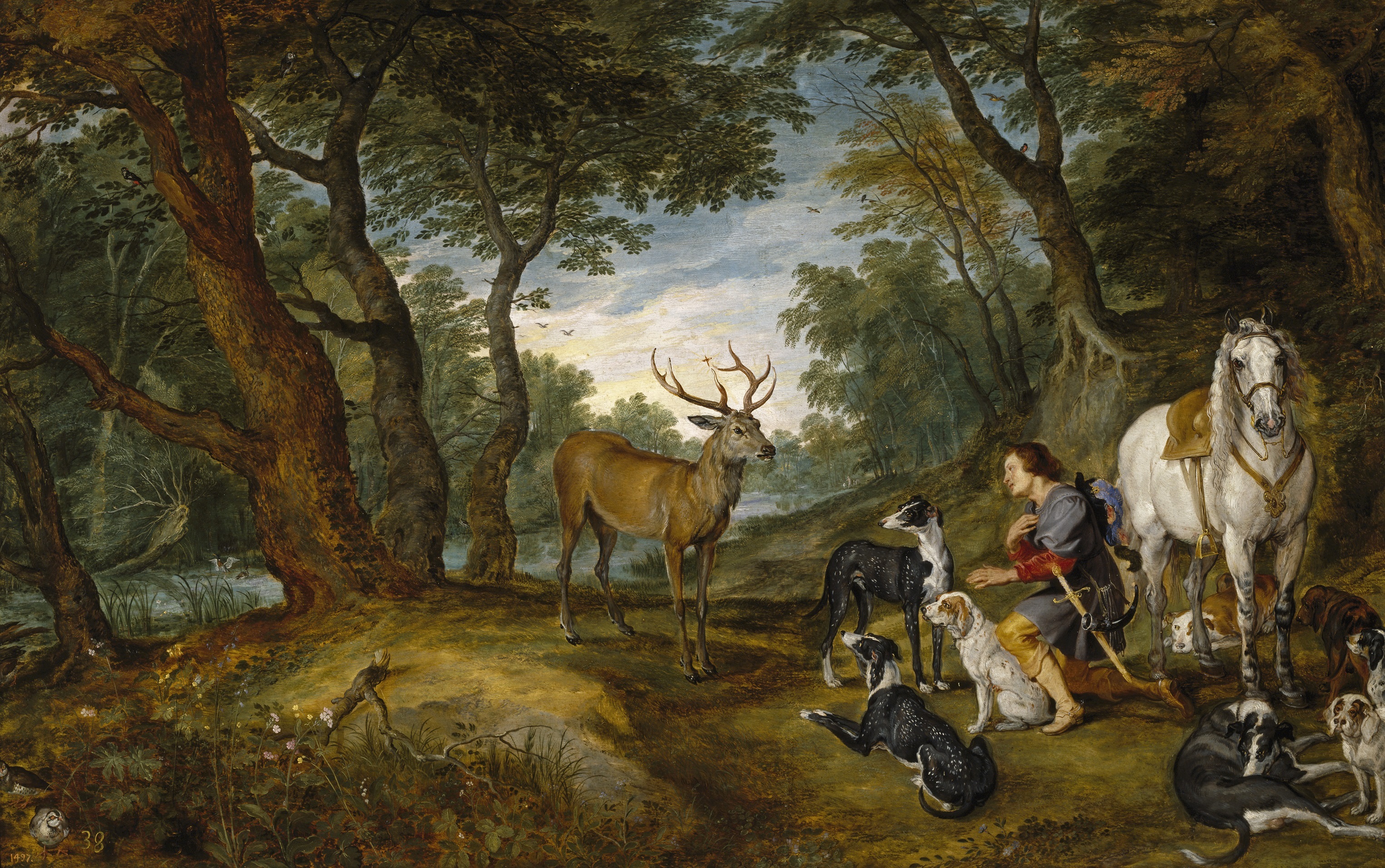 Peter Paul Rubens Jan Bruegel Oil On Canvas Oil Painting Painting Artwork Nature Forest Animals Deer 3051x1912
