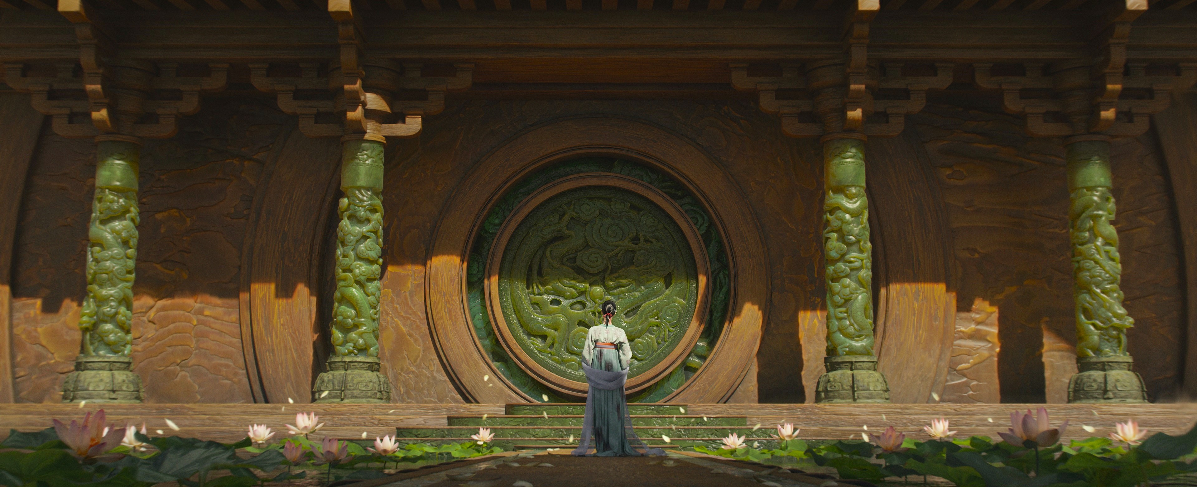 Artwork Digital Art Concept Art Ancient Fantasy Art CGi Video Game Art Blender Water Lilies Water Ch 3840x1564