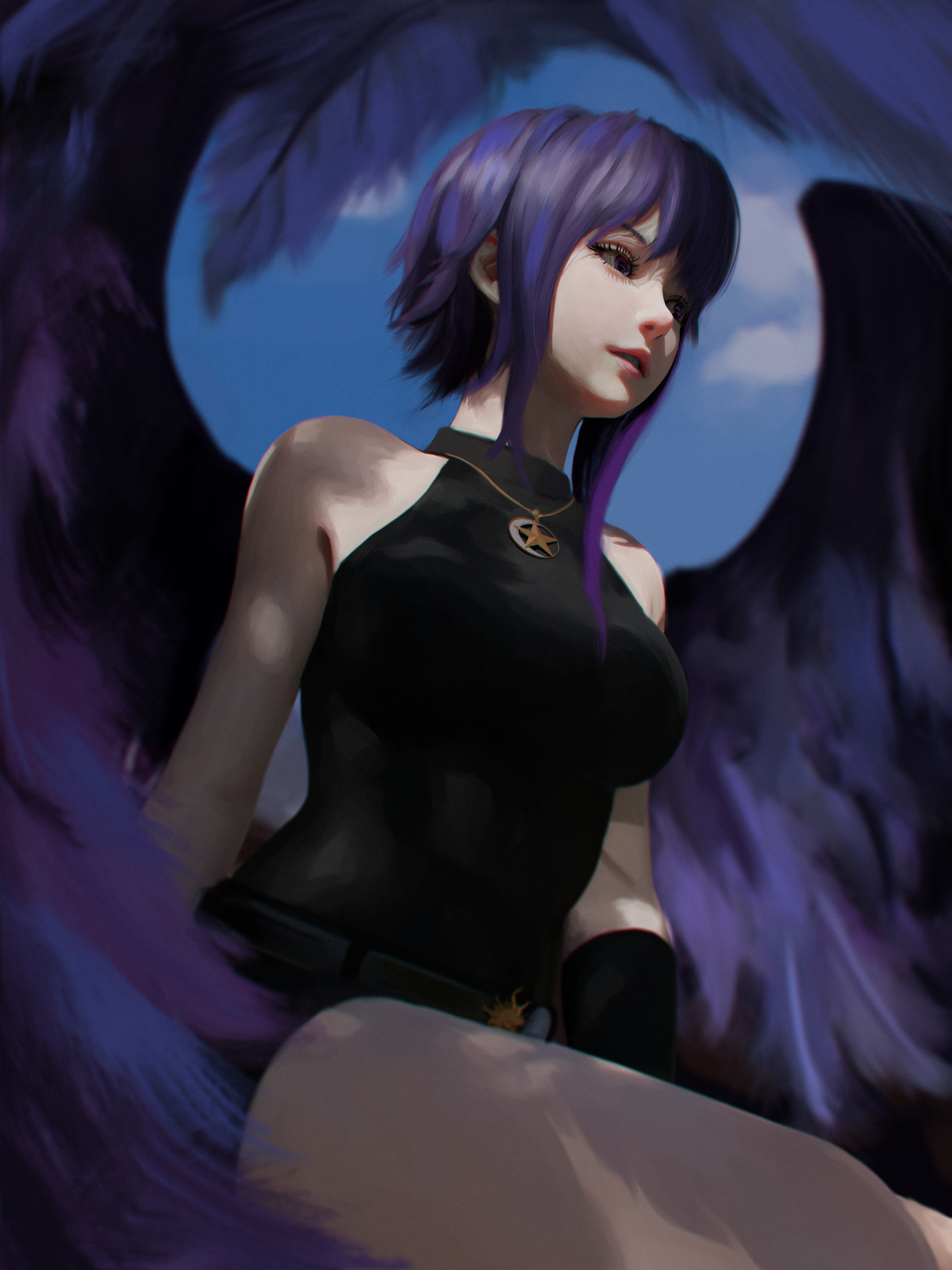 Malphier Anime Girls Portrait Display Anime Girl With Wings 4500x6000