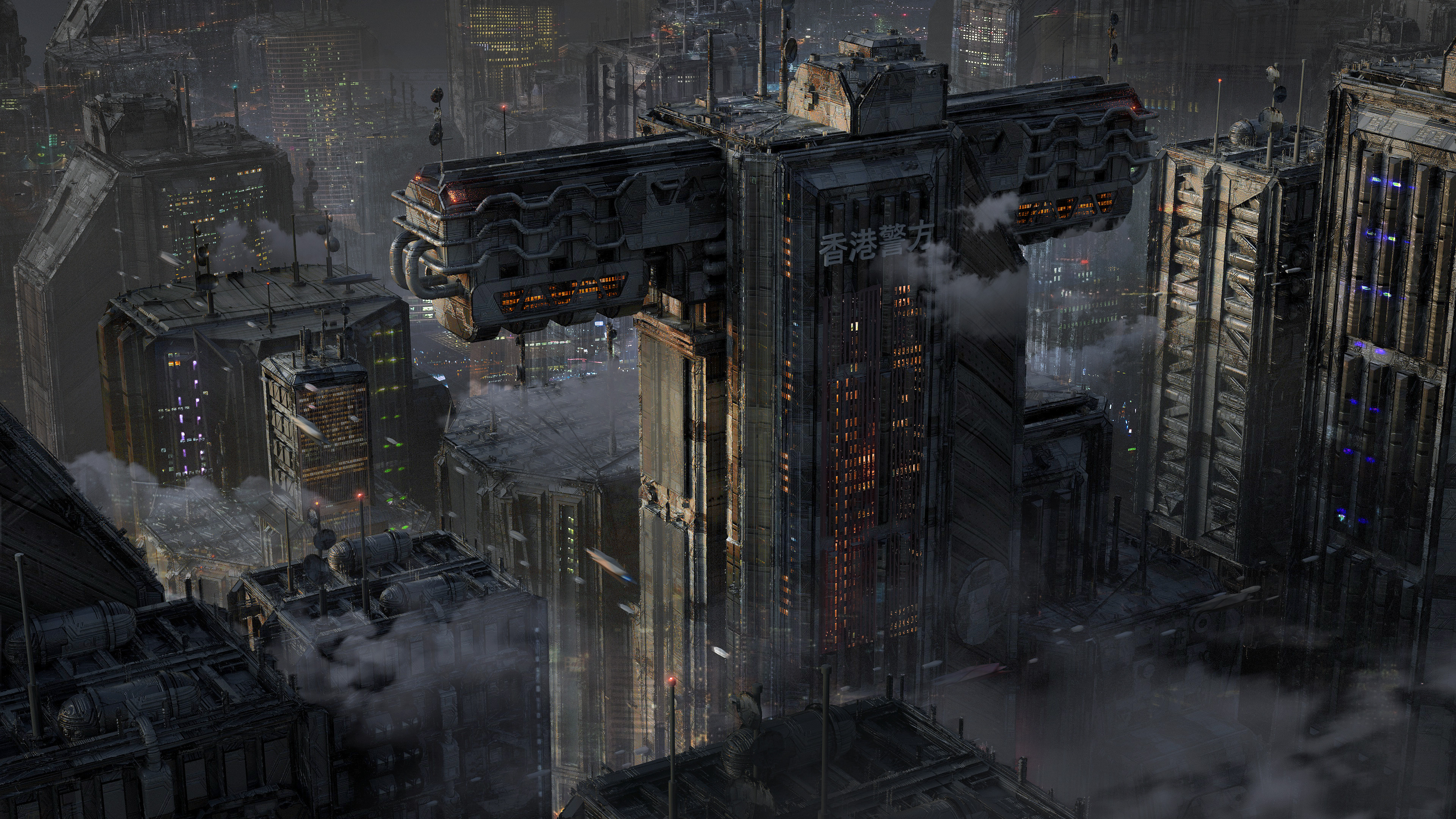 Artwork Digital Art Concept Art Science Fiction Fantasy Art Building Lights Cyberpunk Cyber City Smo 3840x2160