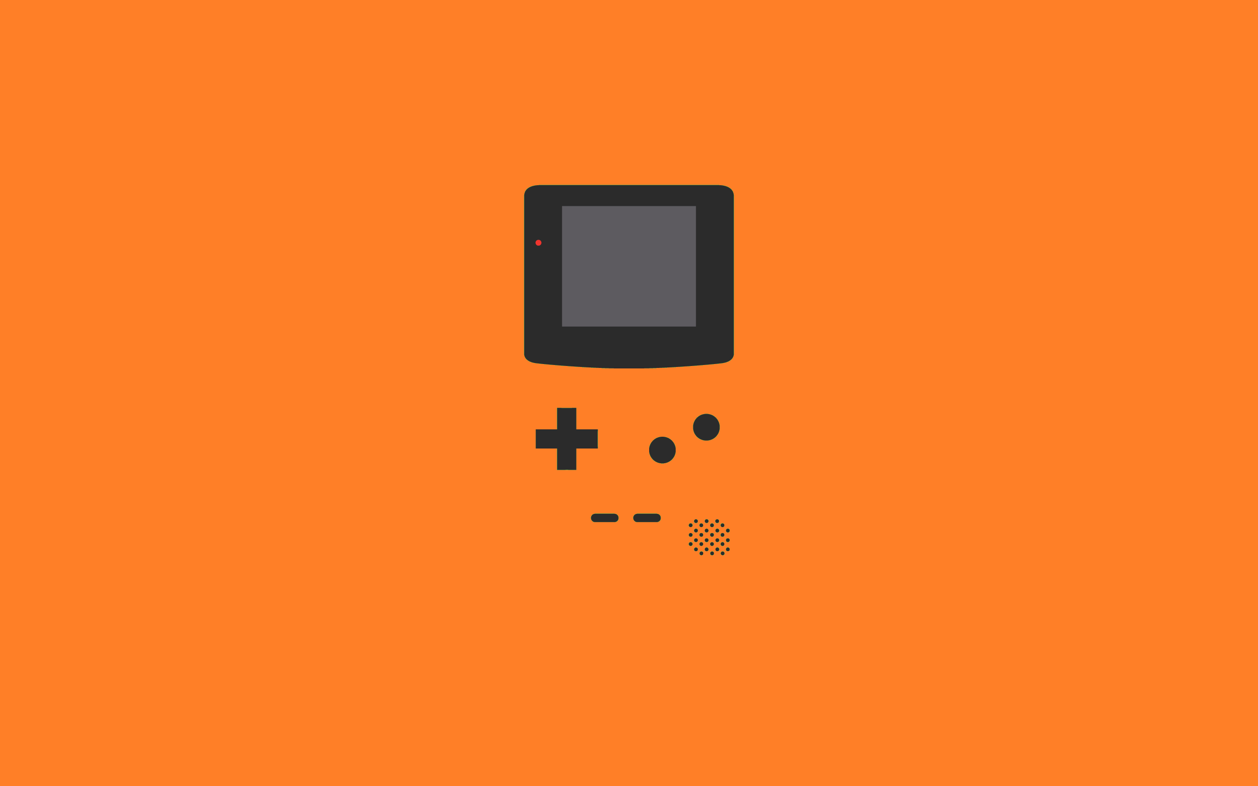 Solid Color Simple Background GameBoy Orange GameBoy Color Minimalism 2560x1600