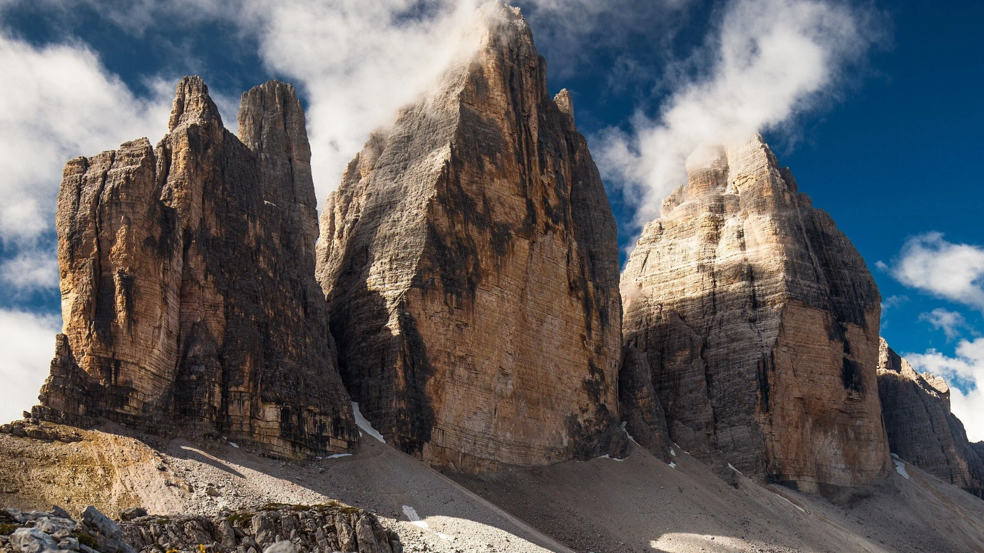 Nature Landscape Clouds Sky Rocks Rock Formation Mountains Dolomites Italy 1920x1080