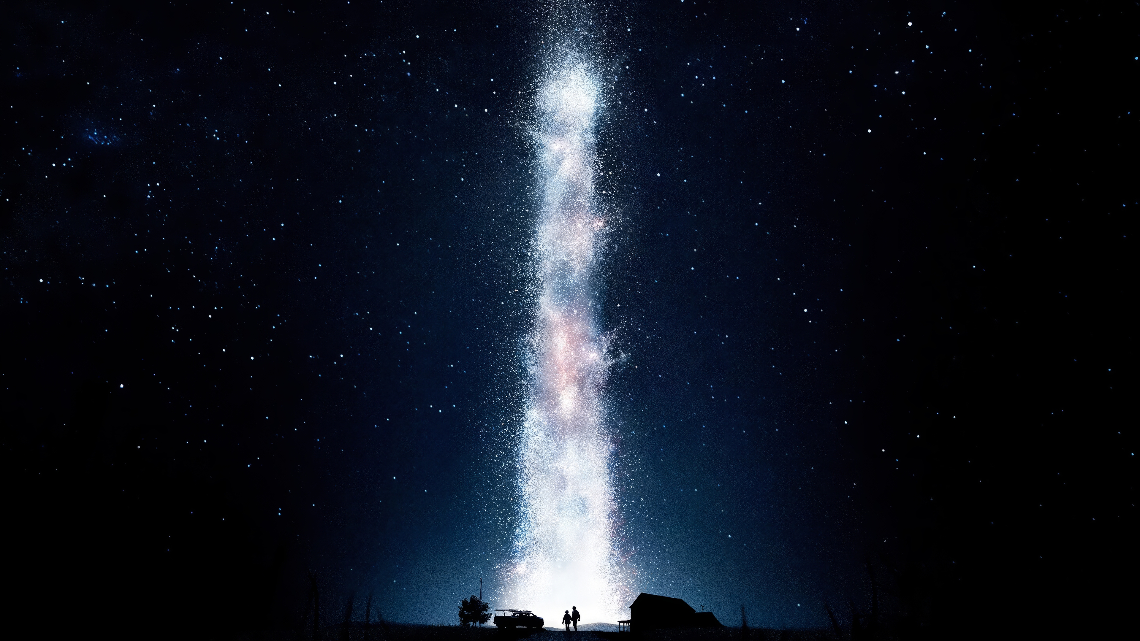 Interstellar Movie Space Stars Night Milky Way Silhouette 3840x2160