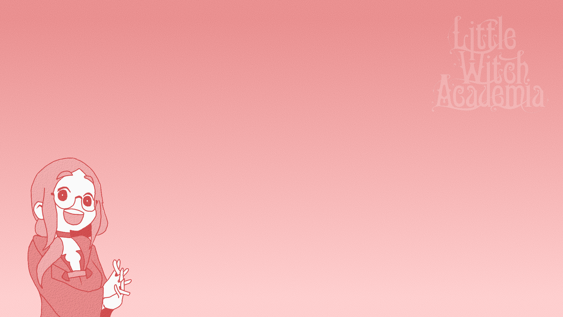 Pink Background Minimalism Manga Little Witch Academia Luna Nova Uniform Smiling Chariot Du Nord Urs 1920x1080
