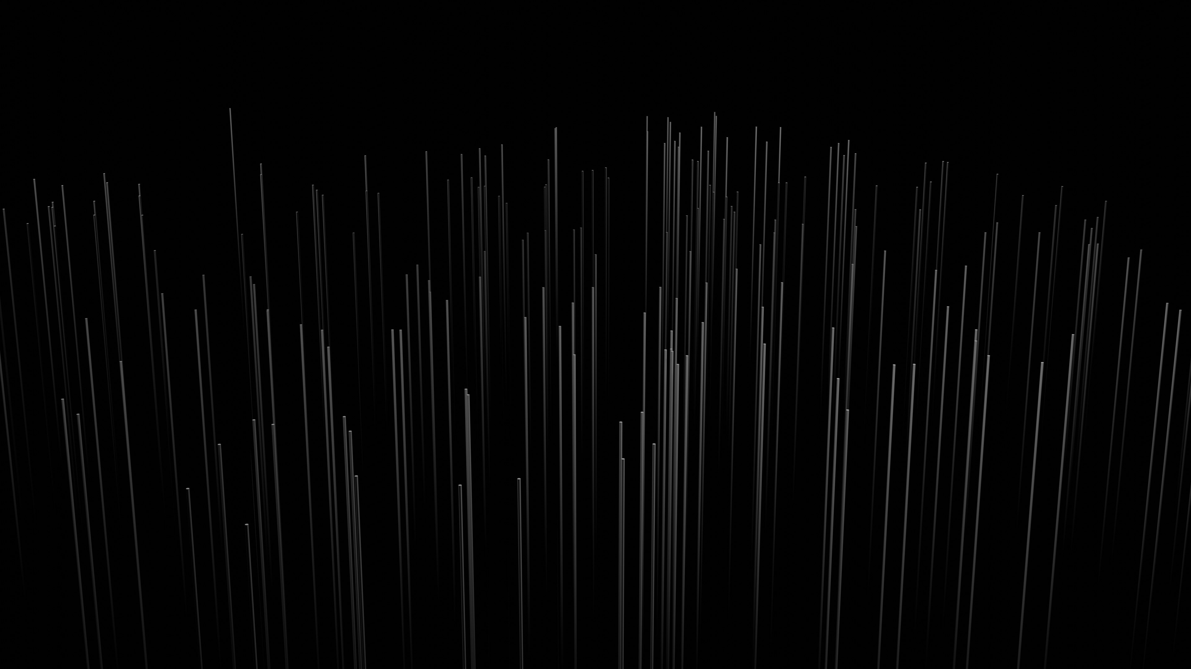 Abstract Digital Art Dark Line Art 3D Abstract Minimalism Black Background Monochrome 3840x2160