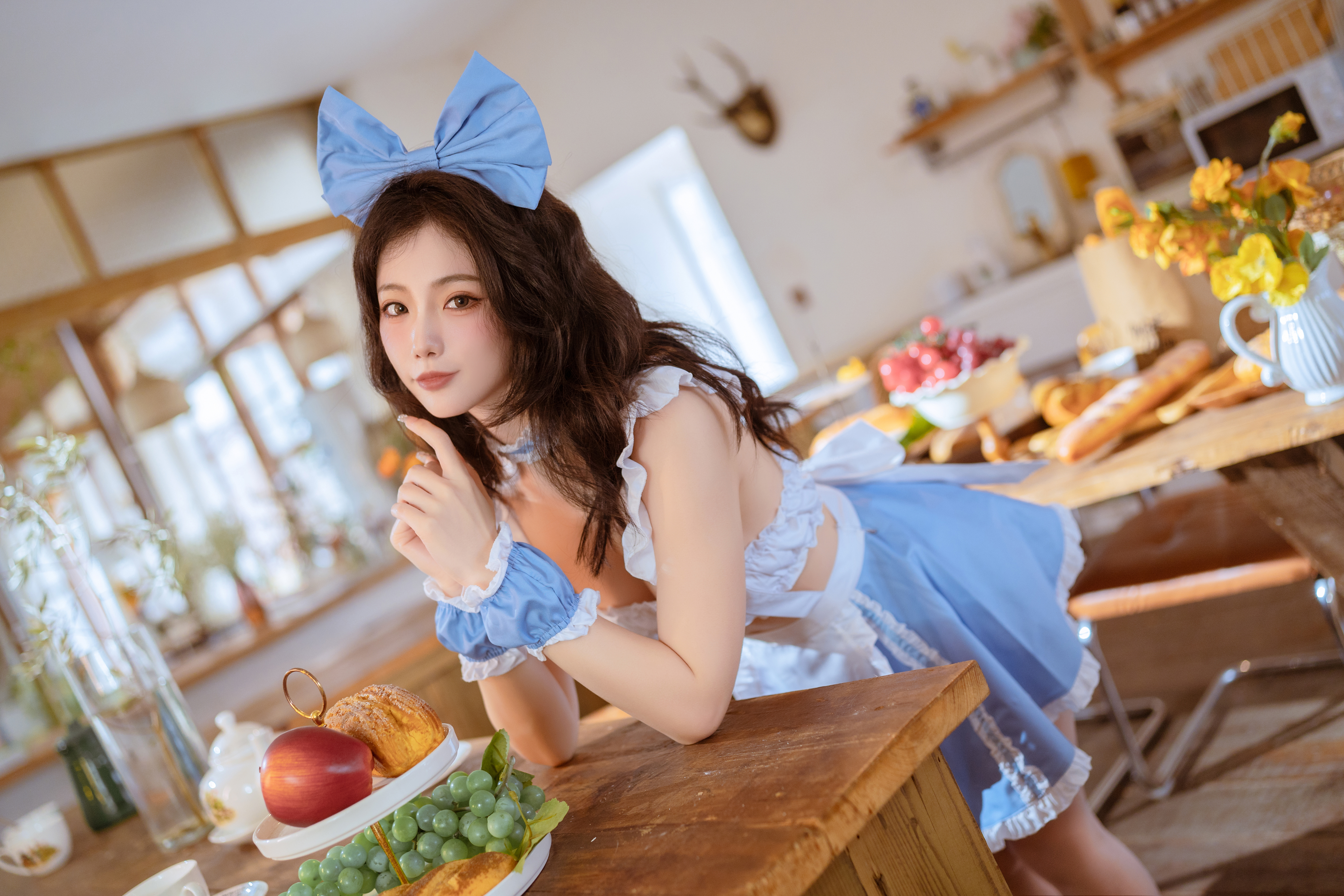 Women Model Asian Cosplay Maid Maid Outfit Women Indoors 5000x3333