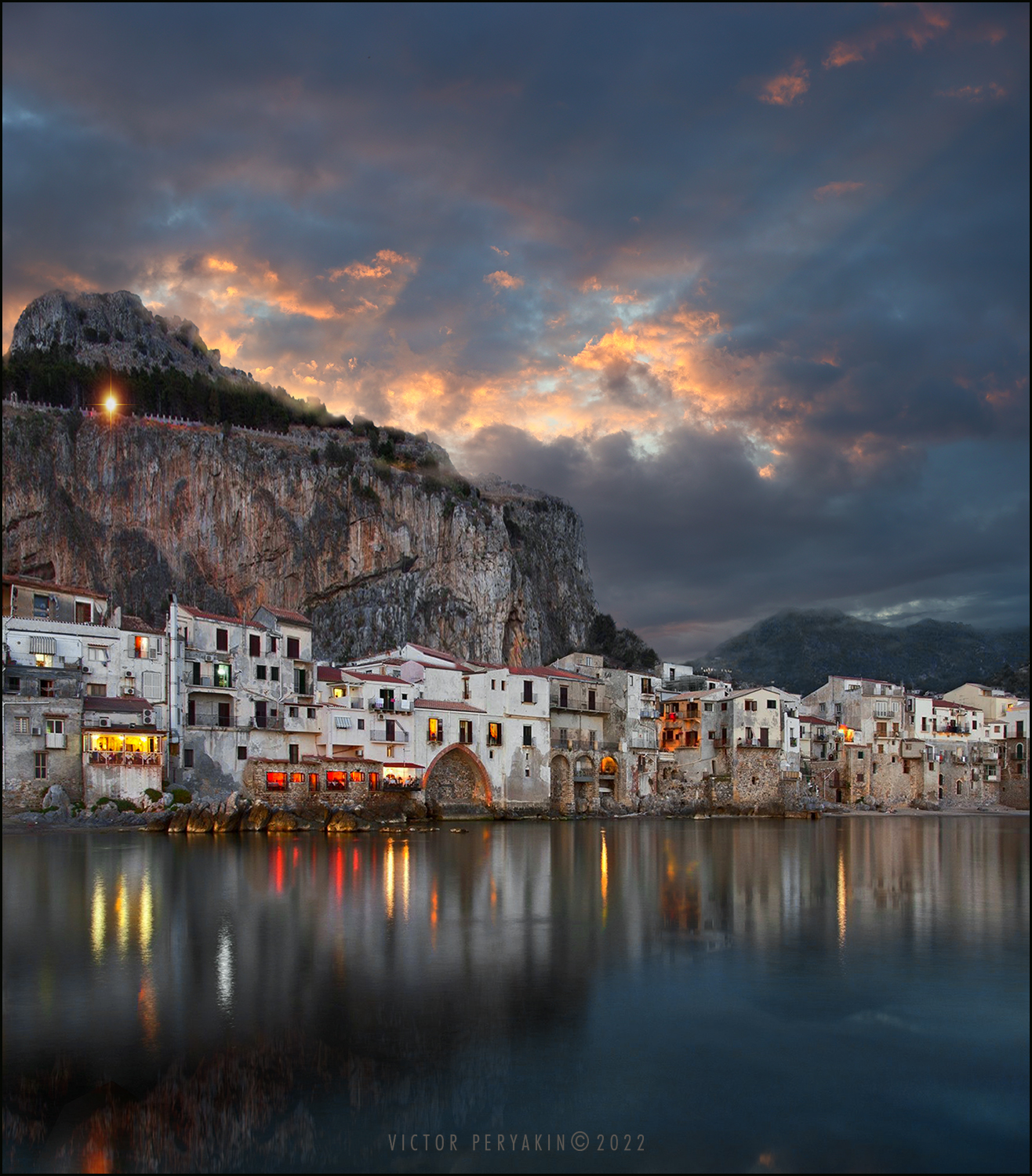 Architecture Building Old Building Sun Rays Victor Peryakin Clouds Cefalu Sicily Italy Evening House 1316x1500