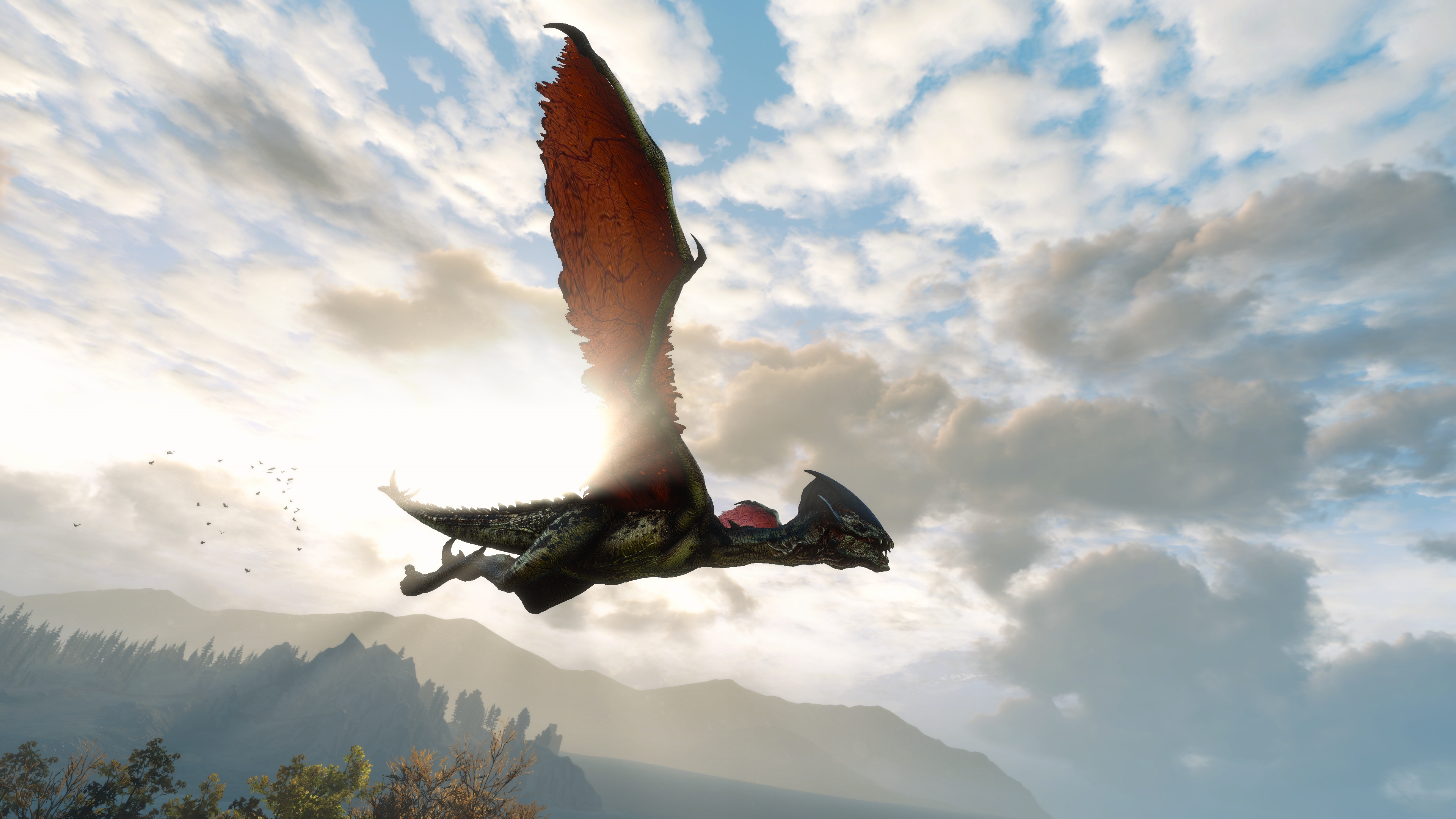 The Witcher 3 Wild Hunt Screen Shot Video Games Sunlight Clouds 3840x2160