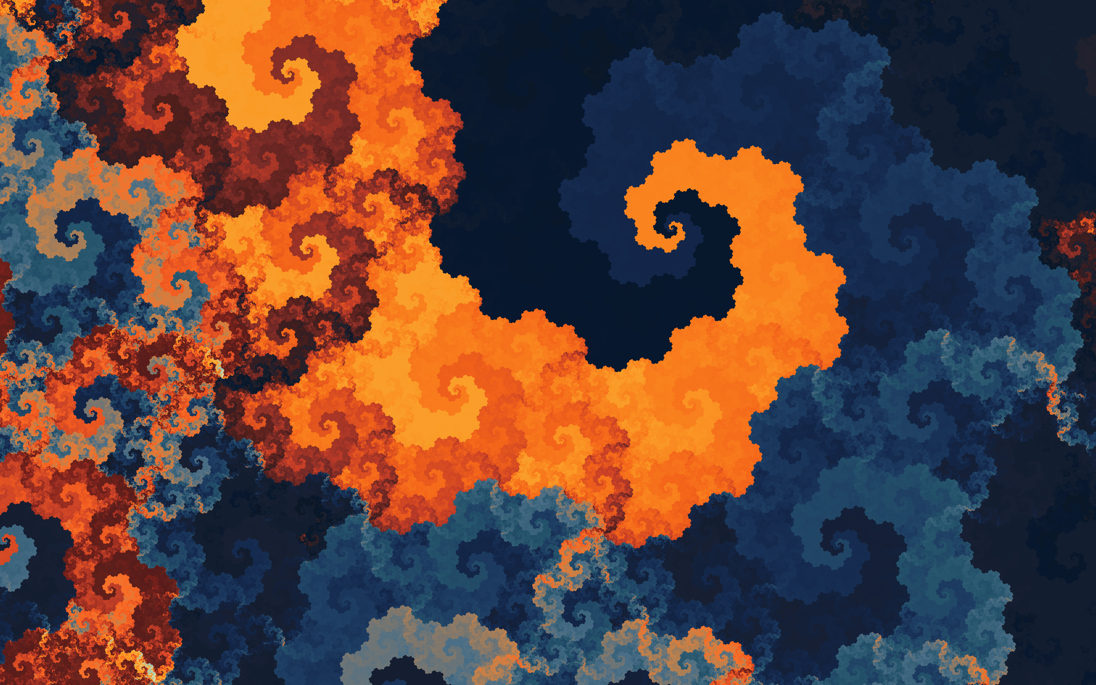 Abstract Pattern Texture Shapes Orange Dark Blue Apophysis DeviantArt 3840x2400