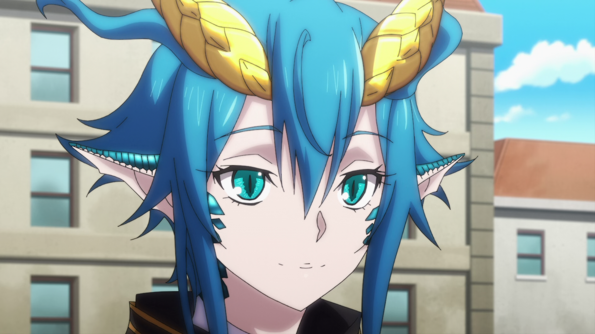 Monster Musume No Oisha San Skadi Dragenfelt Dragon Girl Horns Blue Hair Blue Eyes Pointy Ears Anime 1920x1080