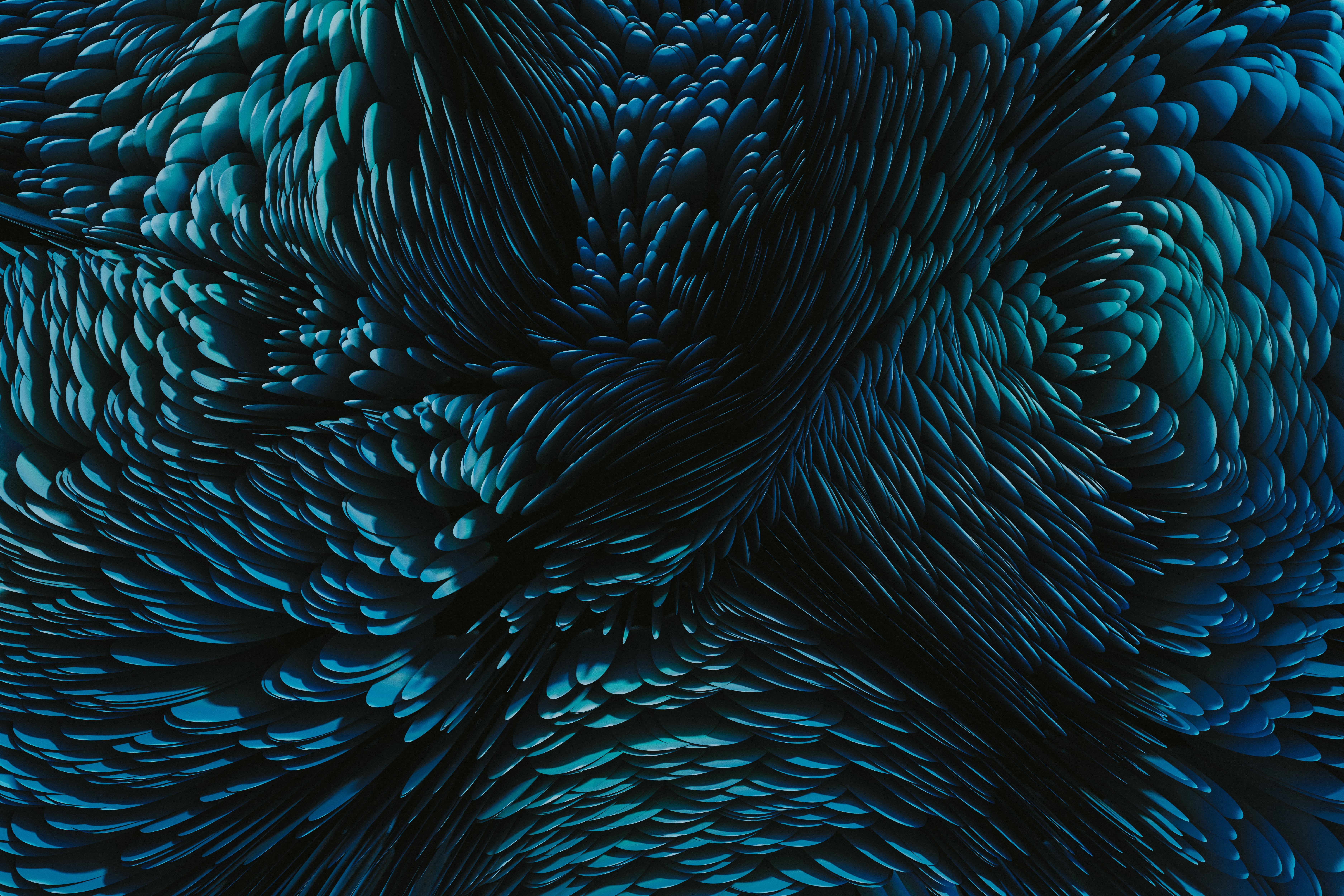 Abstract Digital Art 3D Abstract Cyan CGi Pattern 7500x5000