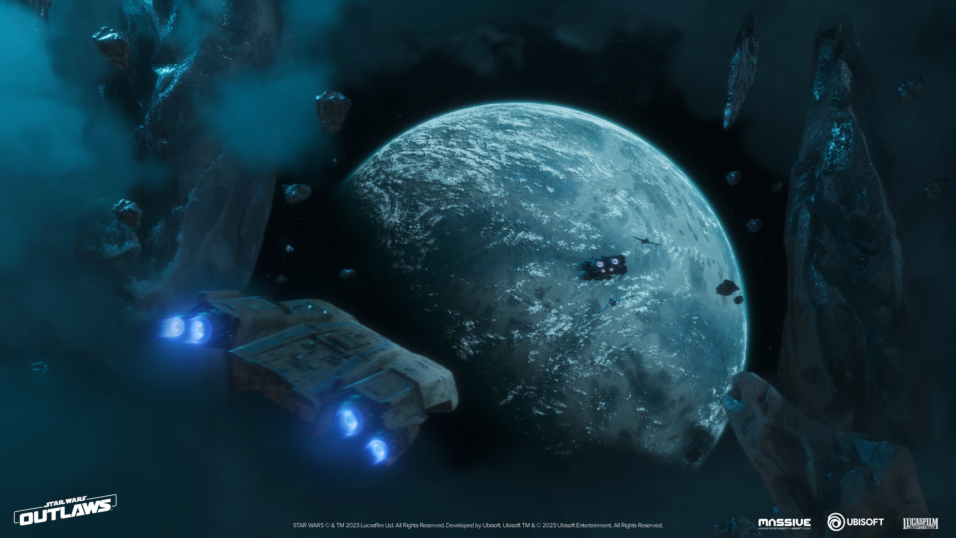 Star Wars Outlaws Video Games Ubisoft Spaceship Planet 3840x2160