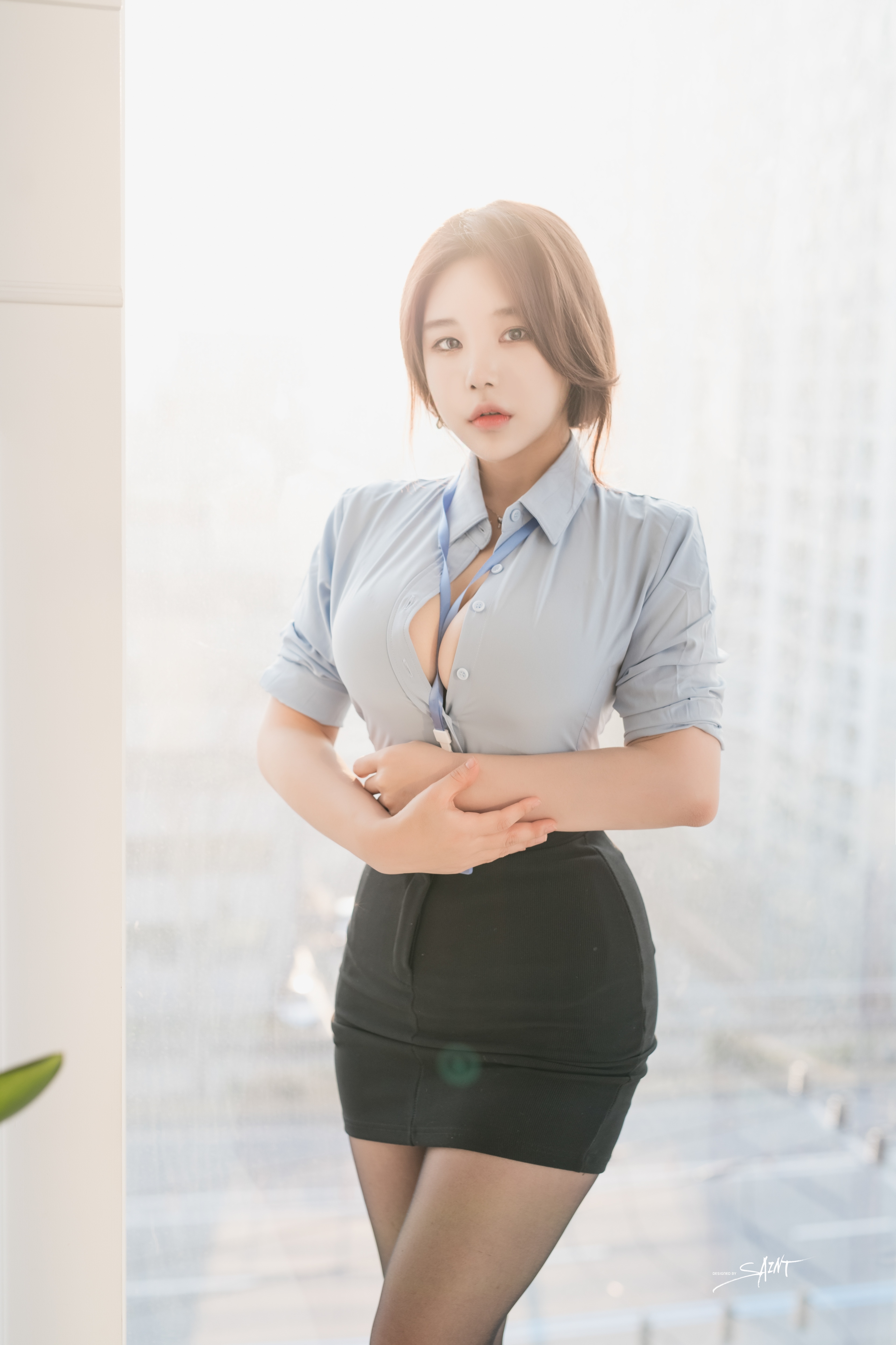 Women Asian Bright Office Girl Lens Flare 3333x5000