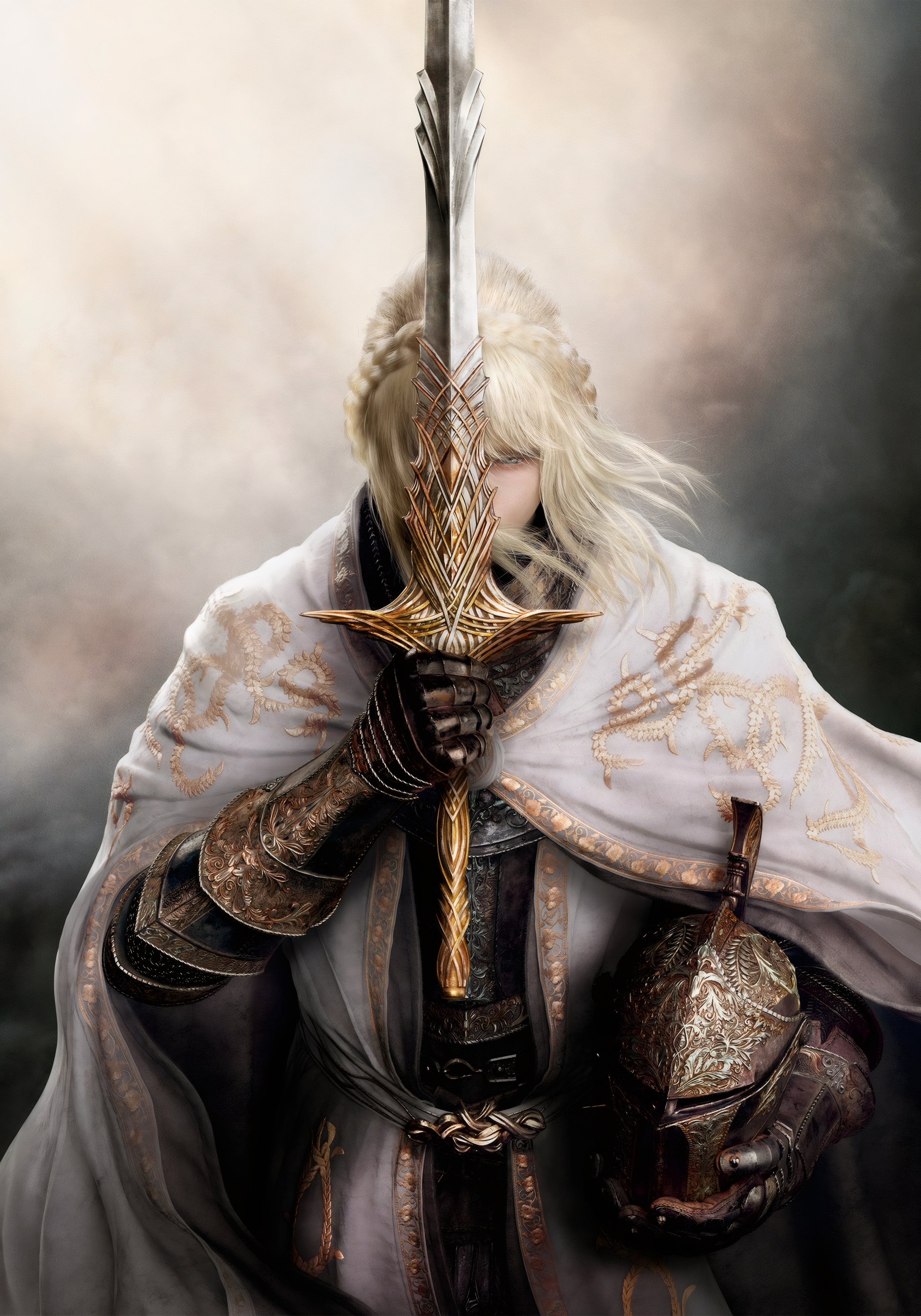 Knight Armor Sword Artwork Digital Art Paladin Elden Ring Shadow Of The Erdtree Elden Ring Medieval  2800x4000