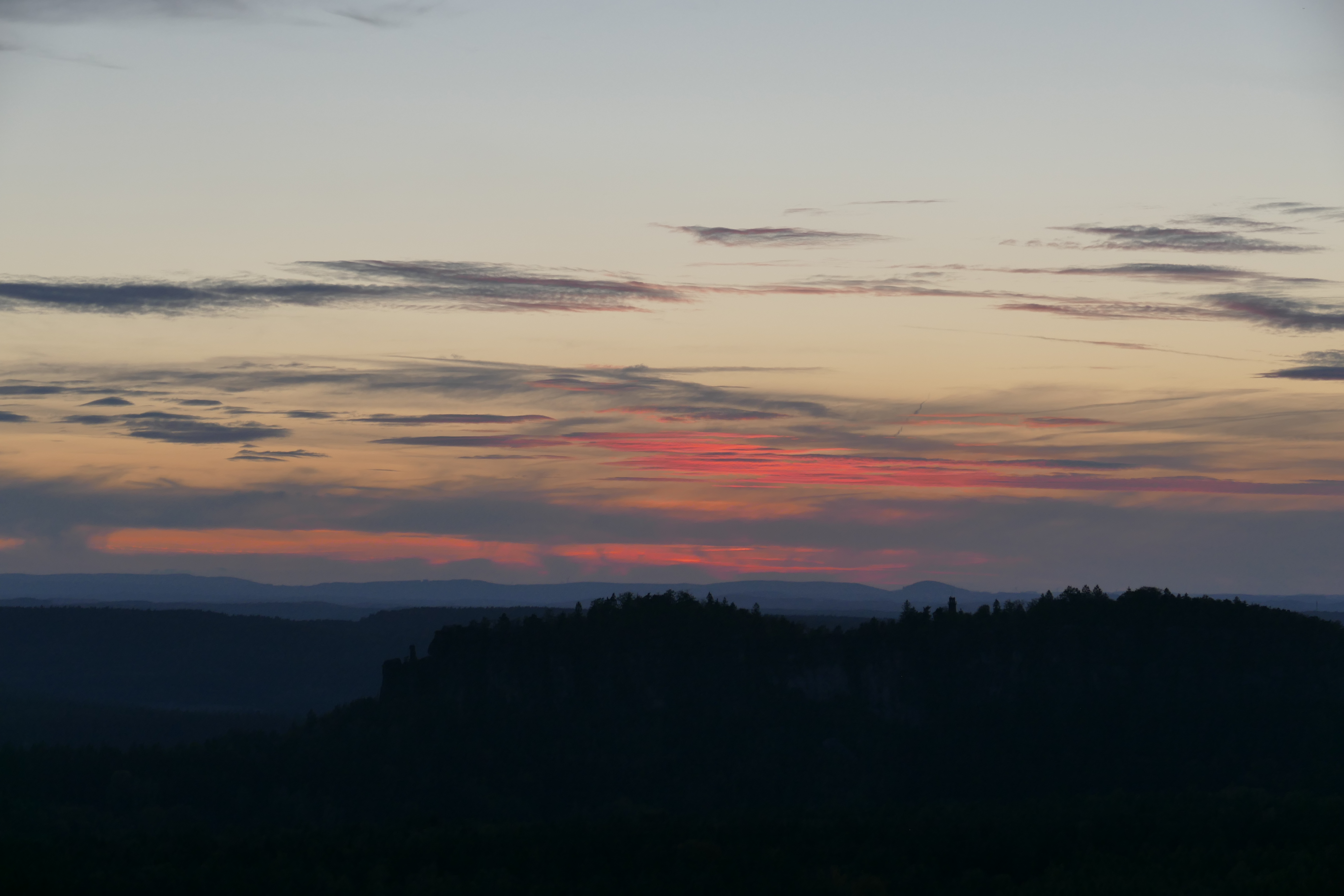 Sunset Saxon Switzerland Nature Landscape 5472x3648