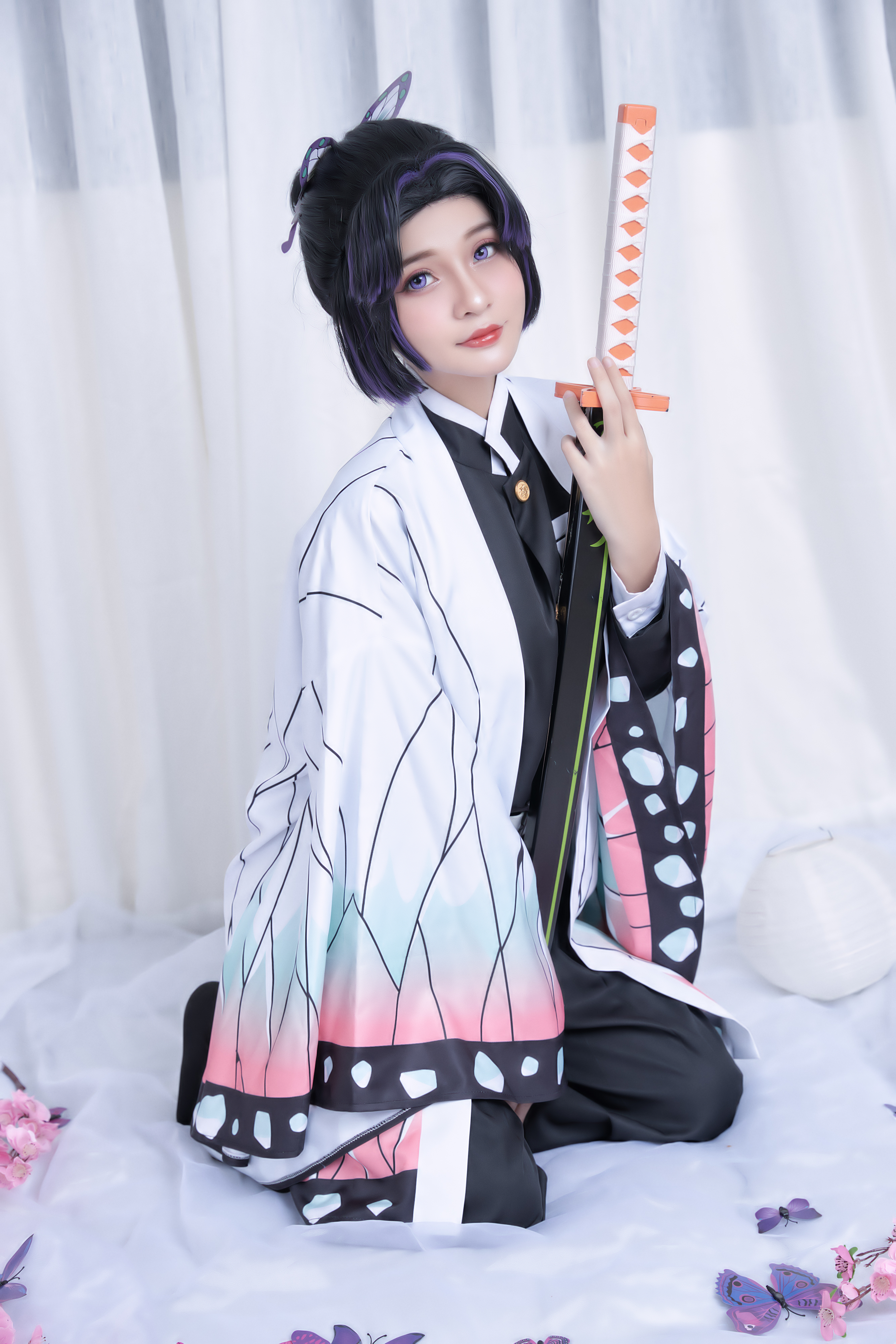 Kochou Shinobu Cosplay Women With Swords Butterfly Asian Kimetsu No Yaiba 2667x4000