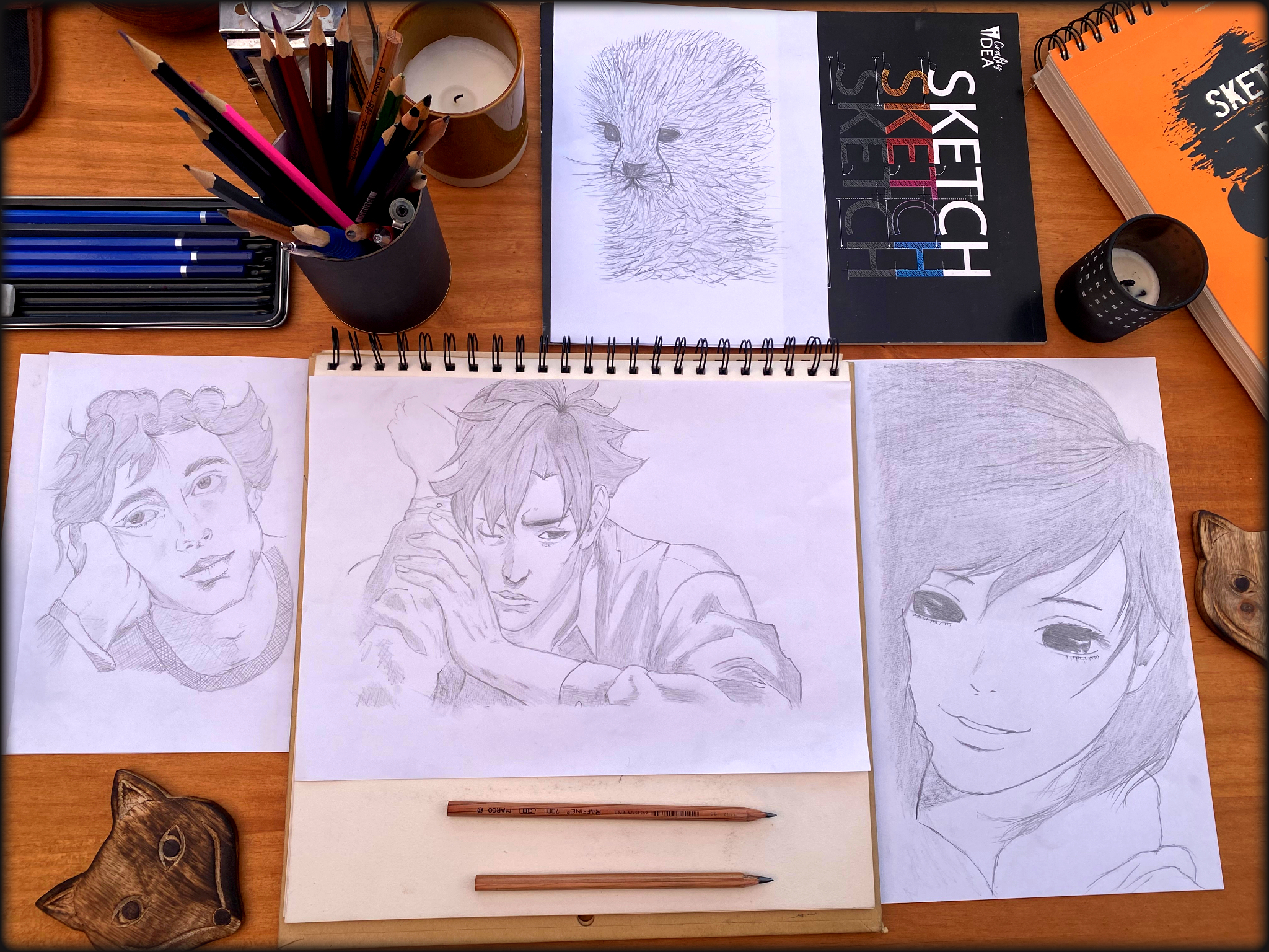 Pencil Drawing Anime Boys Sketches 2048x1536