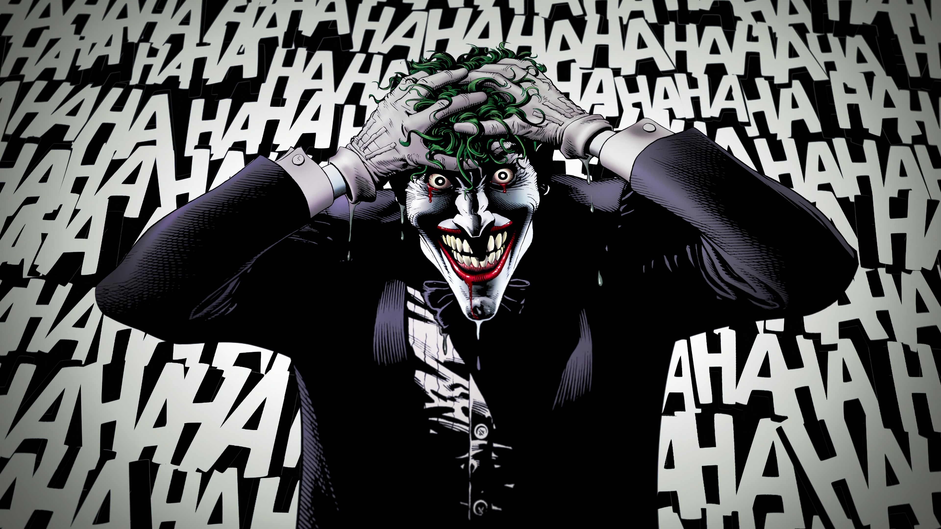 Joker Text Drawn Digital Art DC Comics Villains 3840x2160