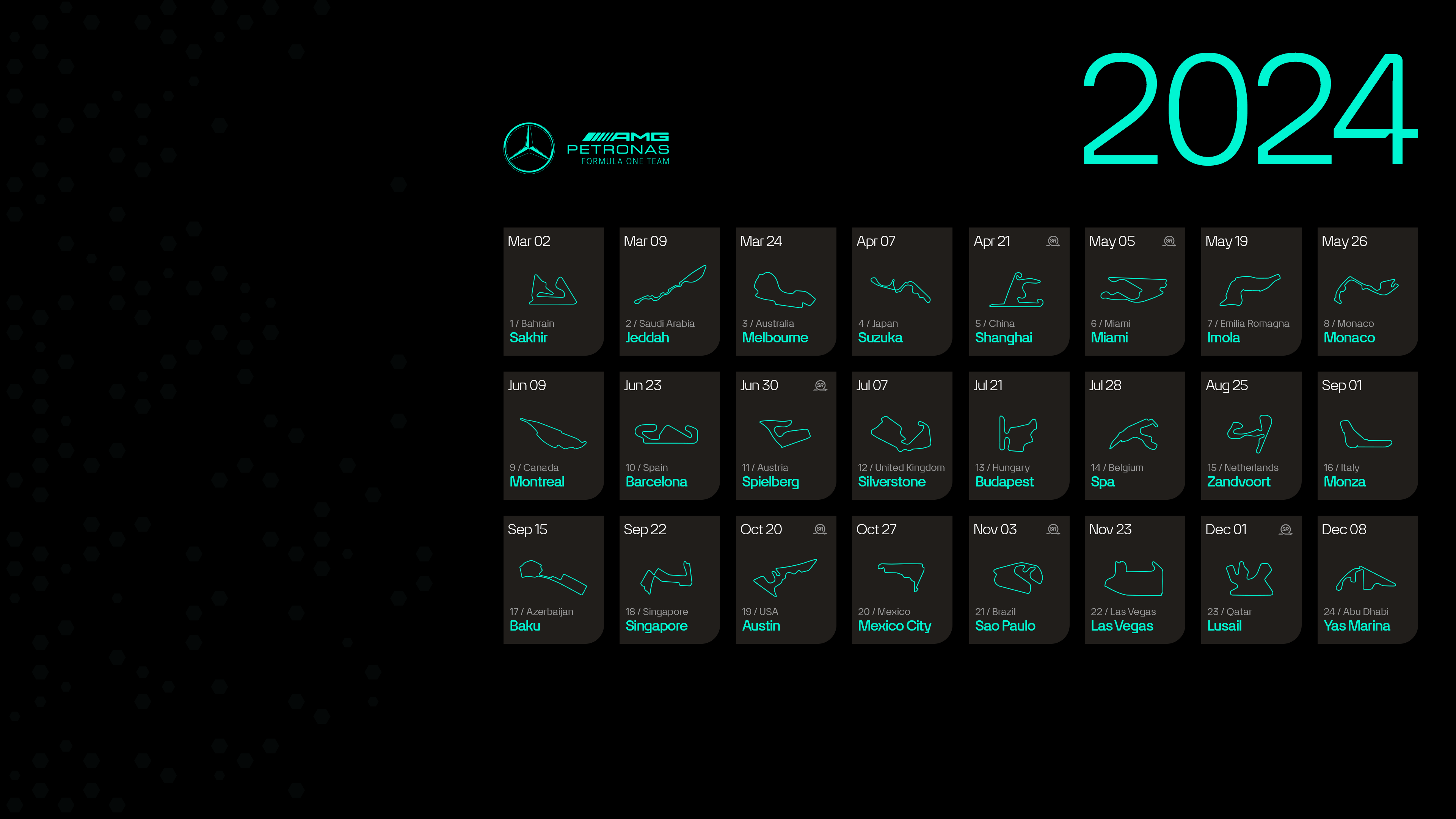 Mercedes F1 Map Formula 1 Calendar 3840x2160