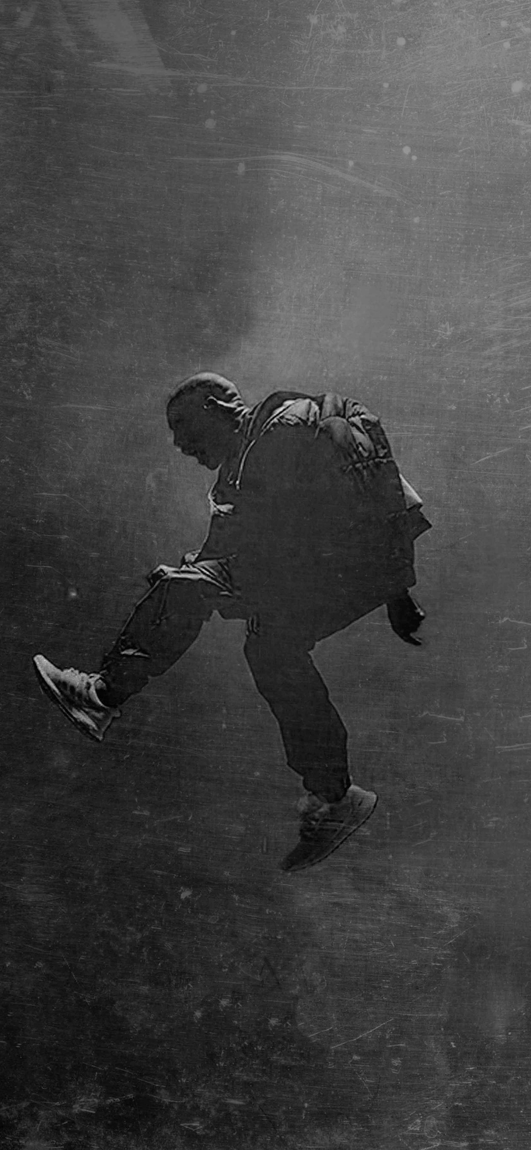 Kanye West Monochrome Low Saturation Running Album Covers 1080x2340