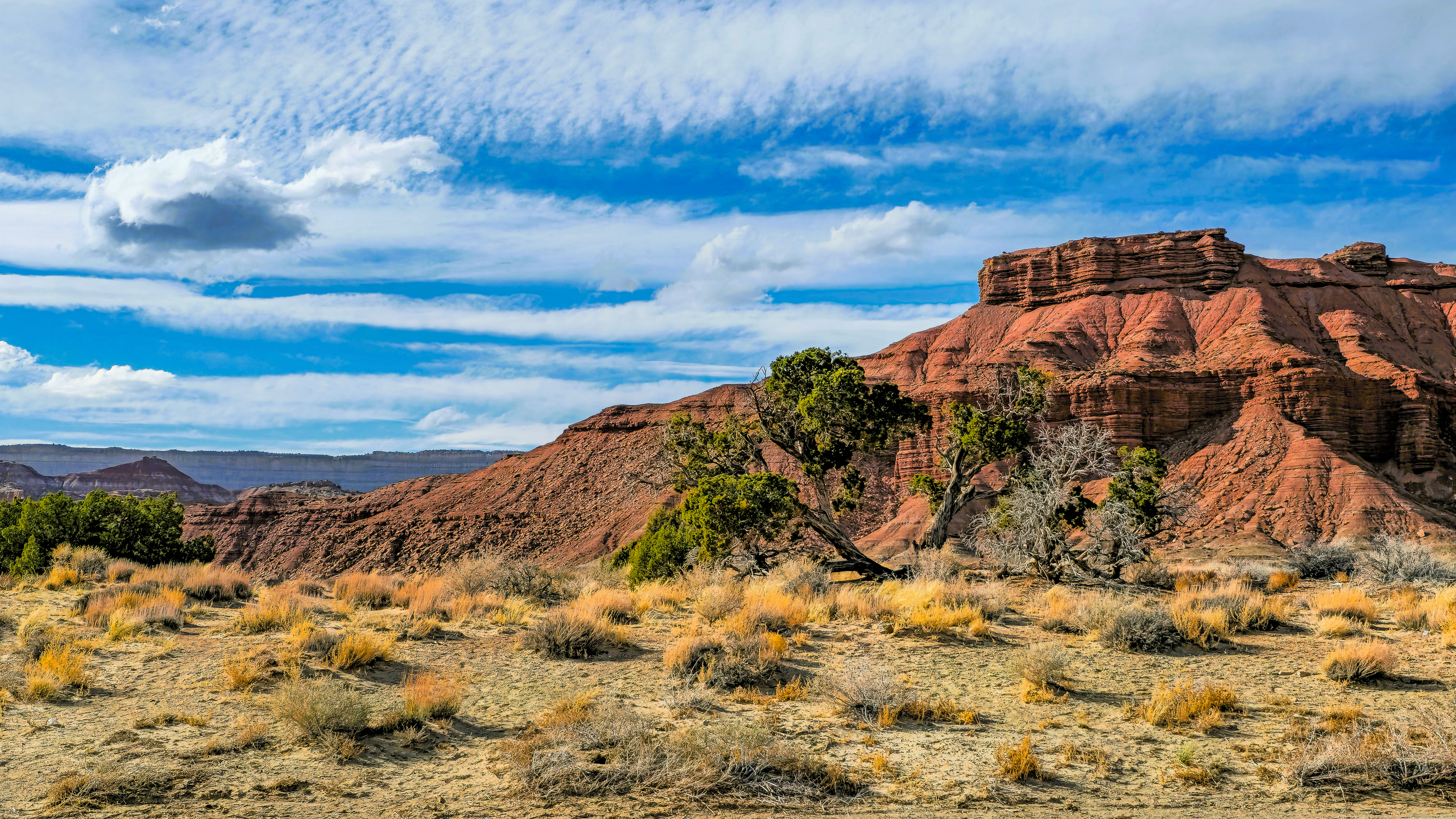 Landscape Utah Desert Canyon Nature Clouds 8160x4590