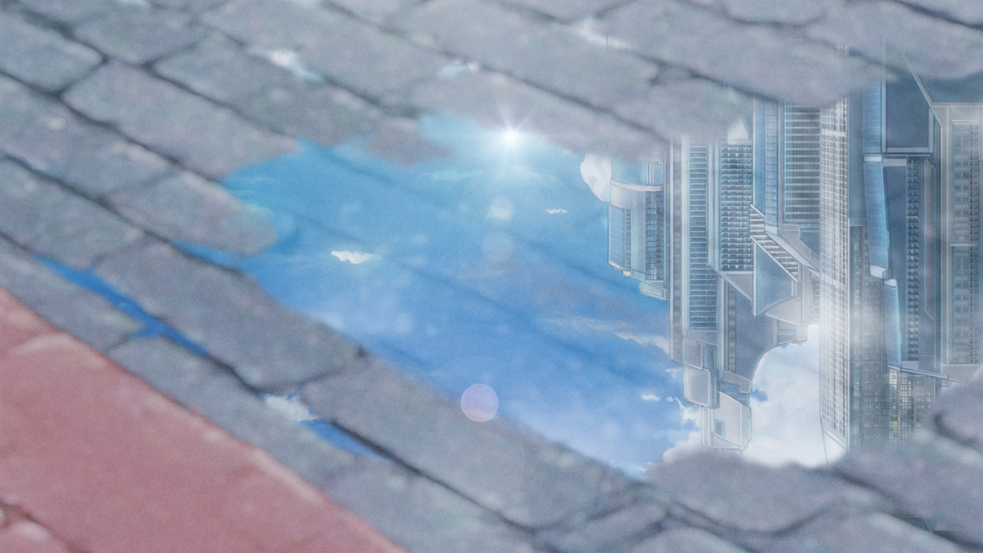 Outdoors Digital Art Anime City Fantasy City Sky Anime Building Cityscape Street After The Rain Refl 1920x1080