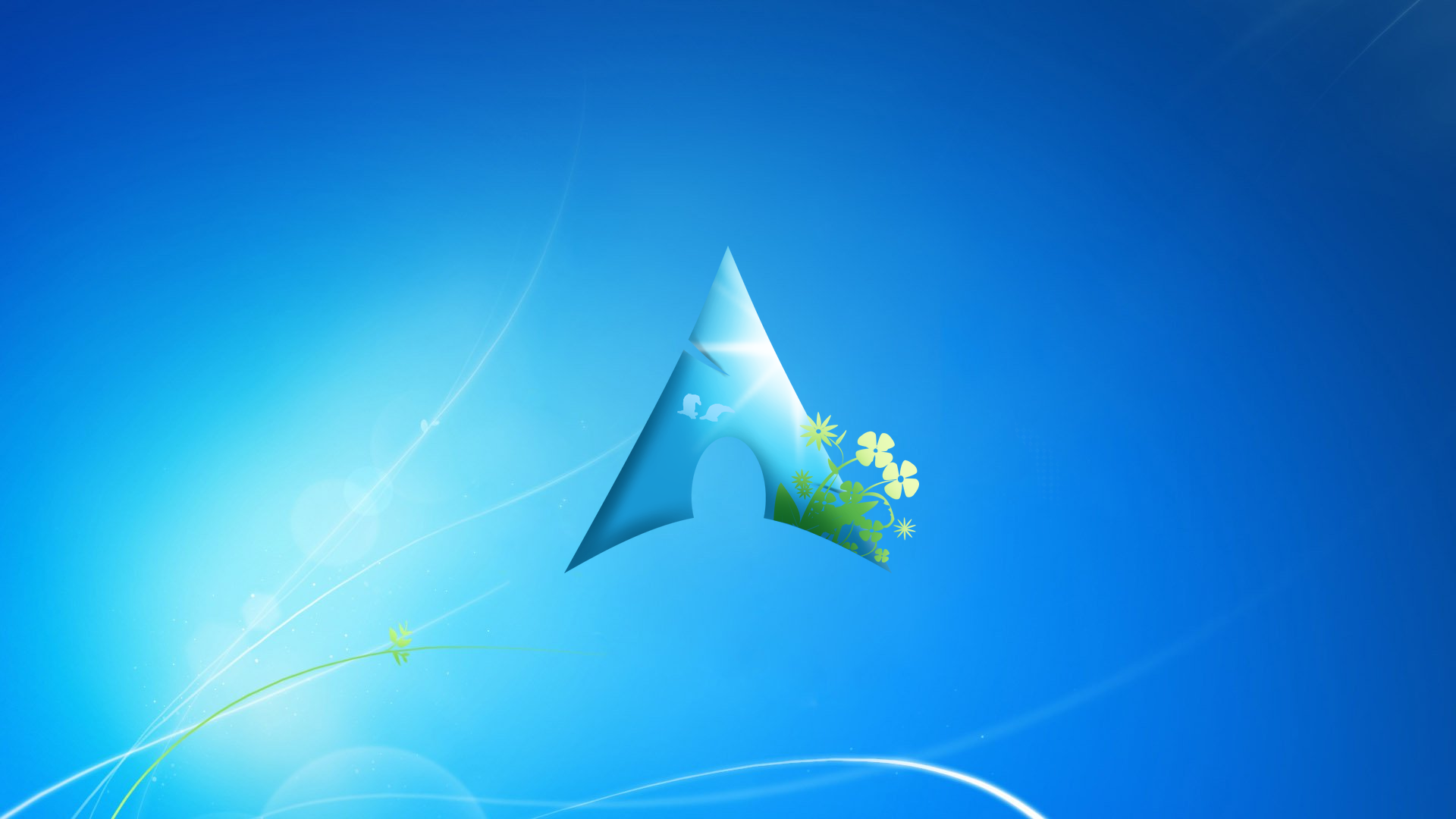 Windows 7 Arch Linux Logo Operating System Linux Microsoft Windows Crossover Digital Art 1920x1080