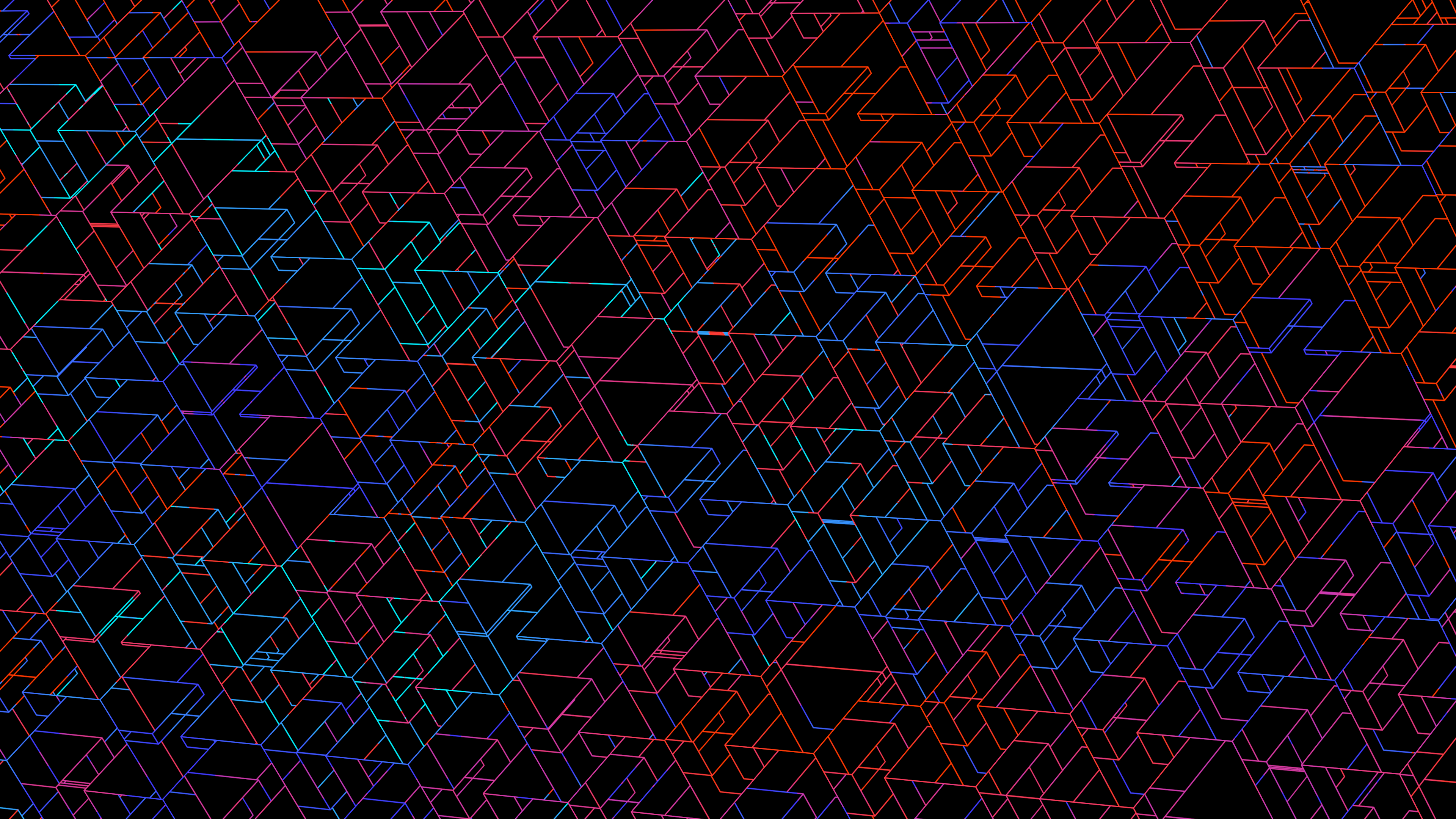 Cube Geometry Abstract Colorful 3840x2160